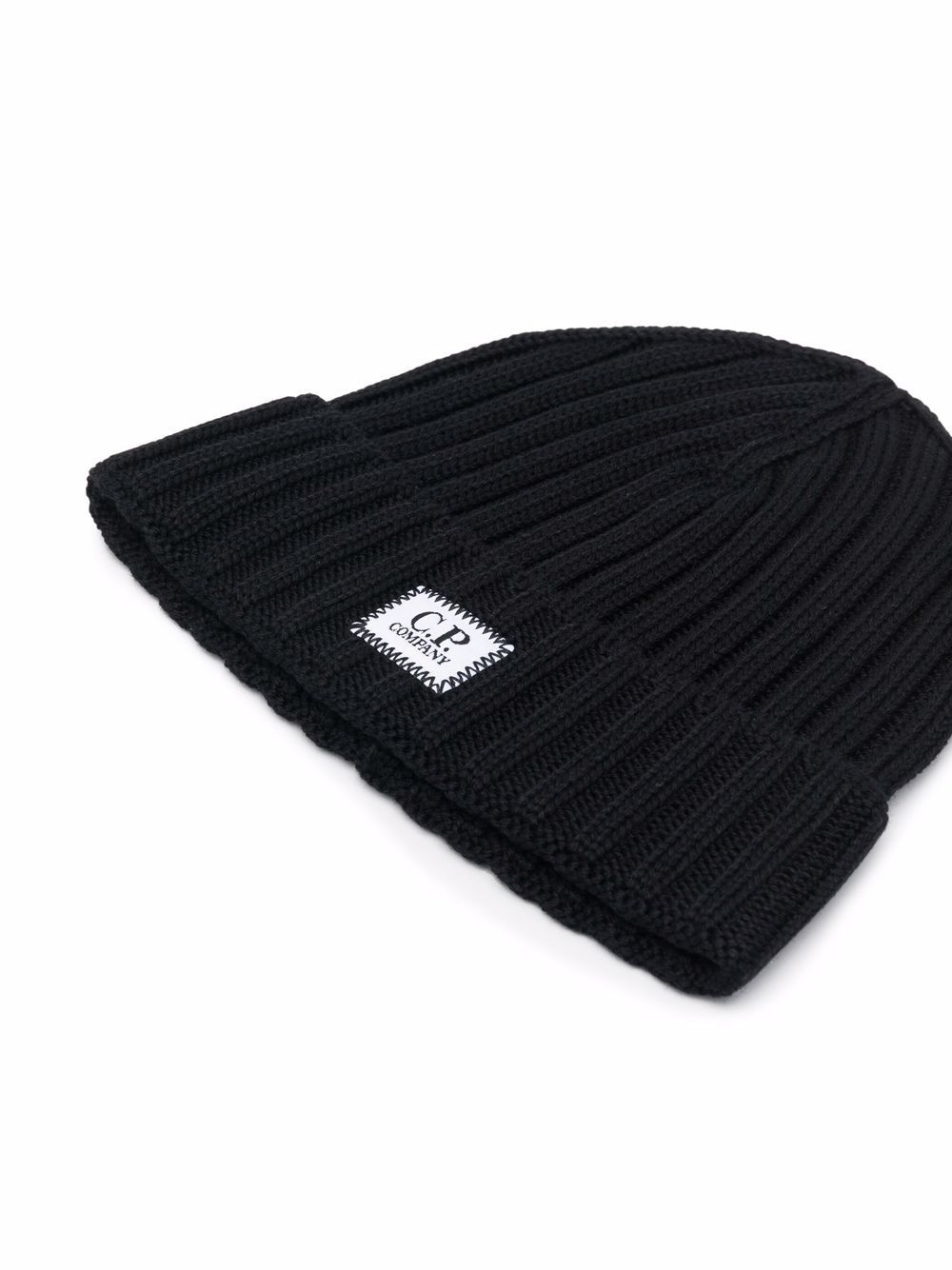 logo-patch knit beanie - 2