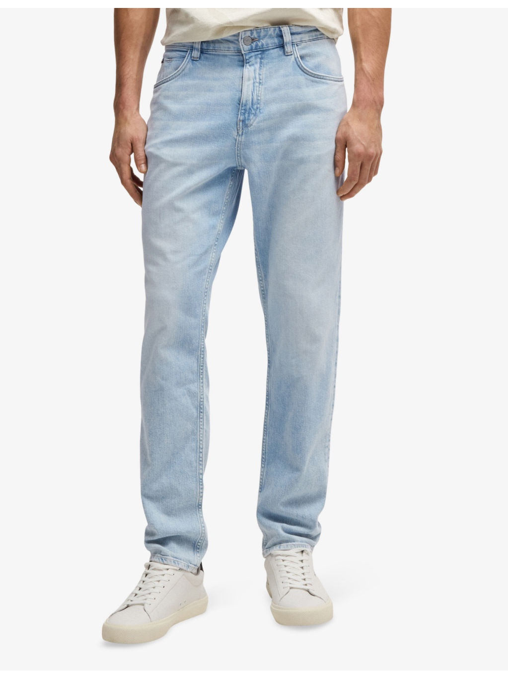 Business Leisure Straight-Leg Regular-Fit Stretch-Denim Jeans - 3