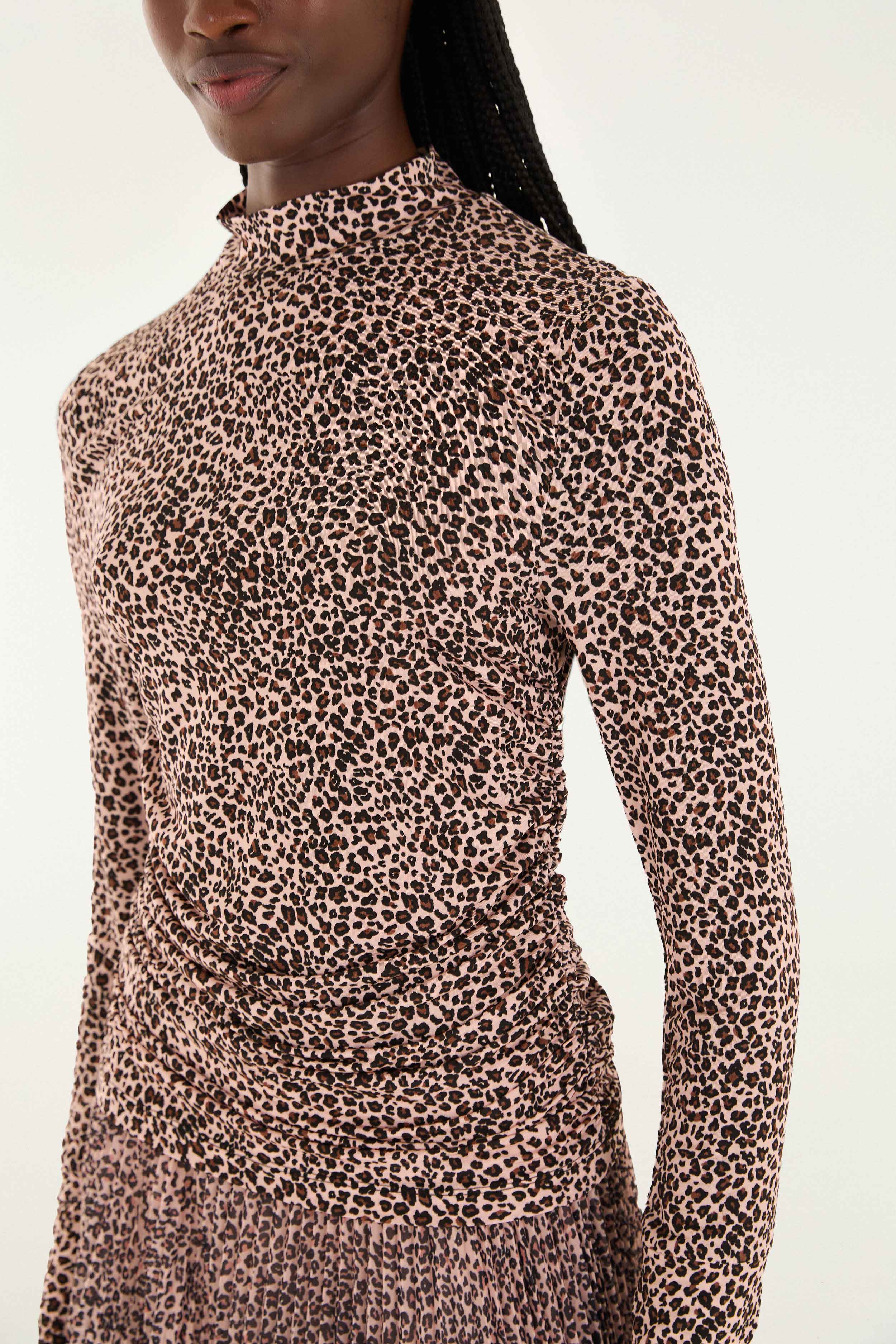 Pink Baby Leopard Jersey Blouse - 3