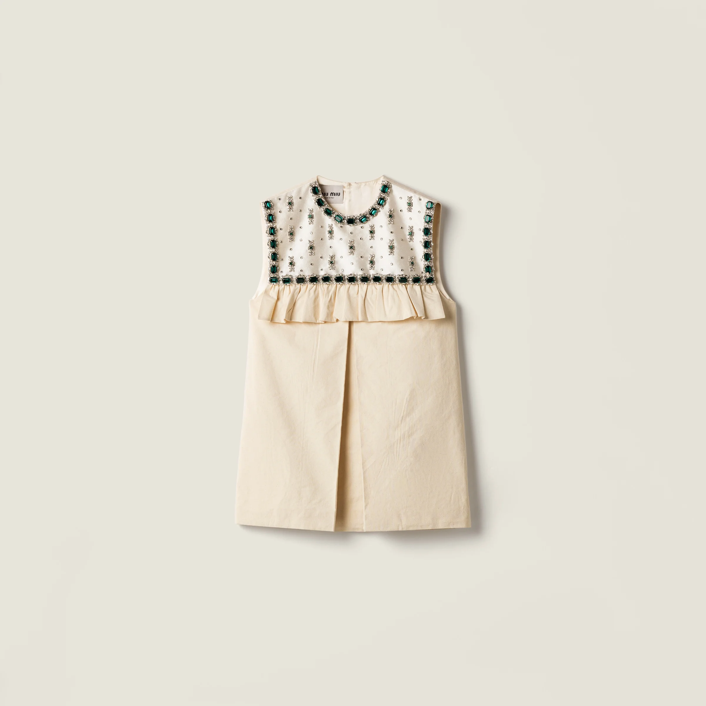 Embroidered canvas mini-dress - 1