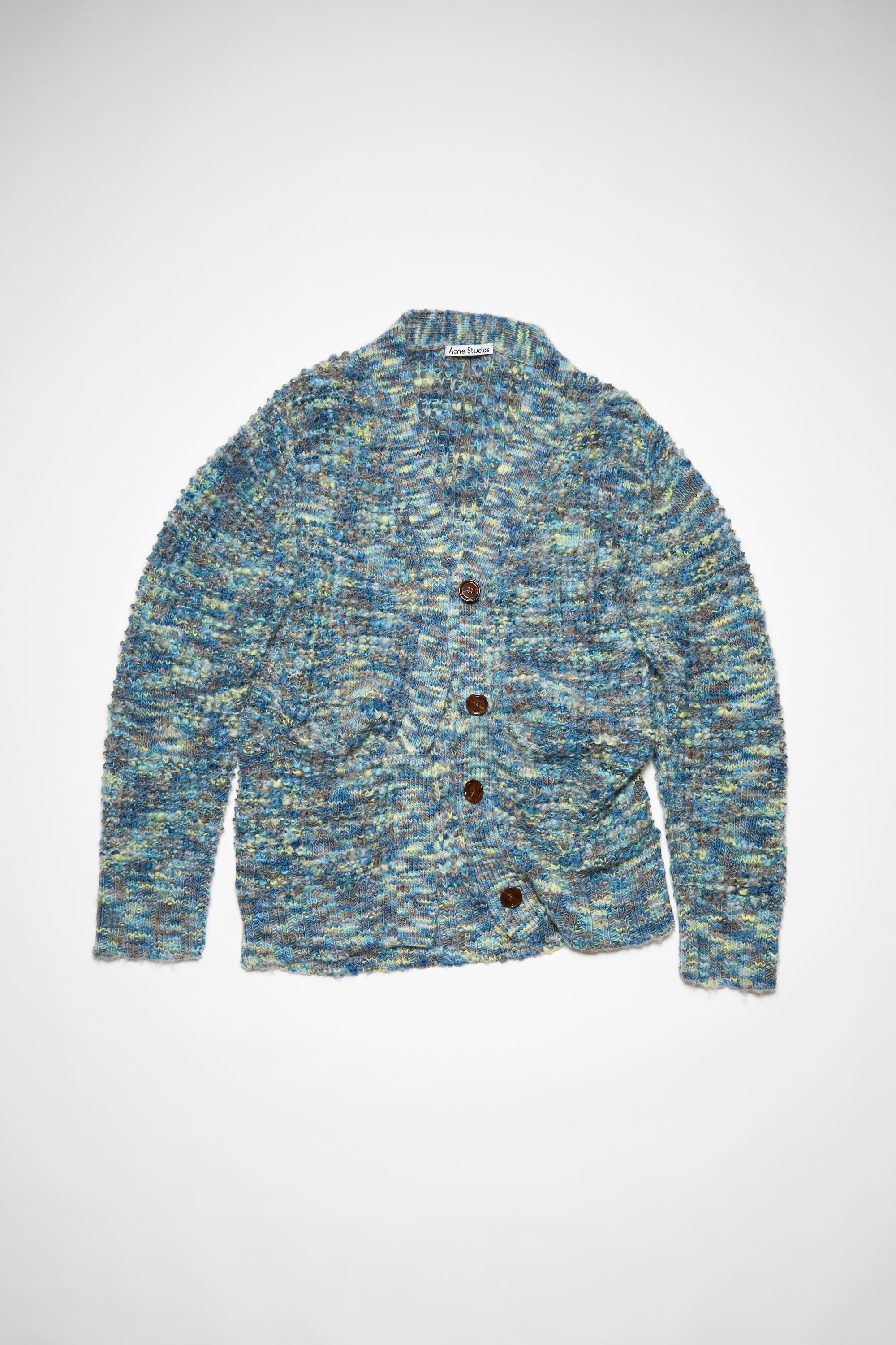 Button-up wool cardigan - Blue/multi - 1