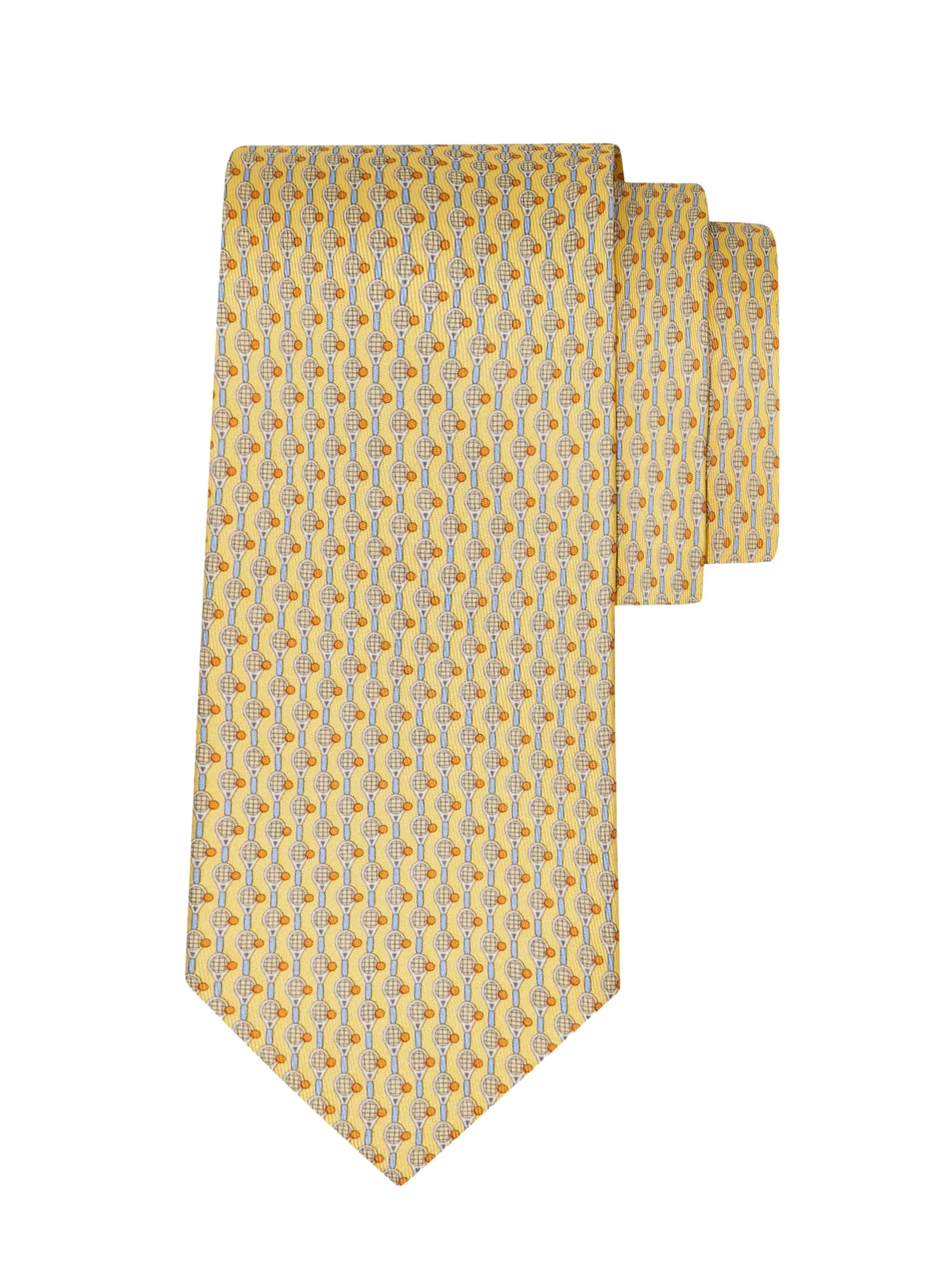 Men's Battuta Tennis Silk Tie - Beige - 1