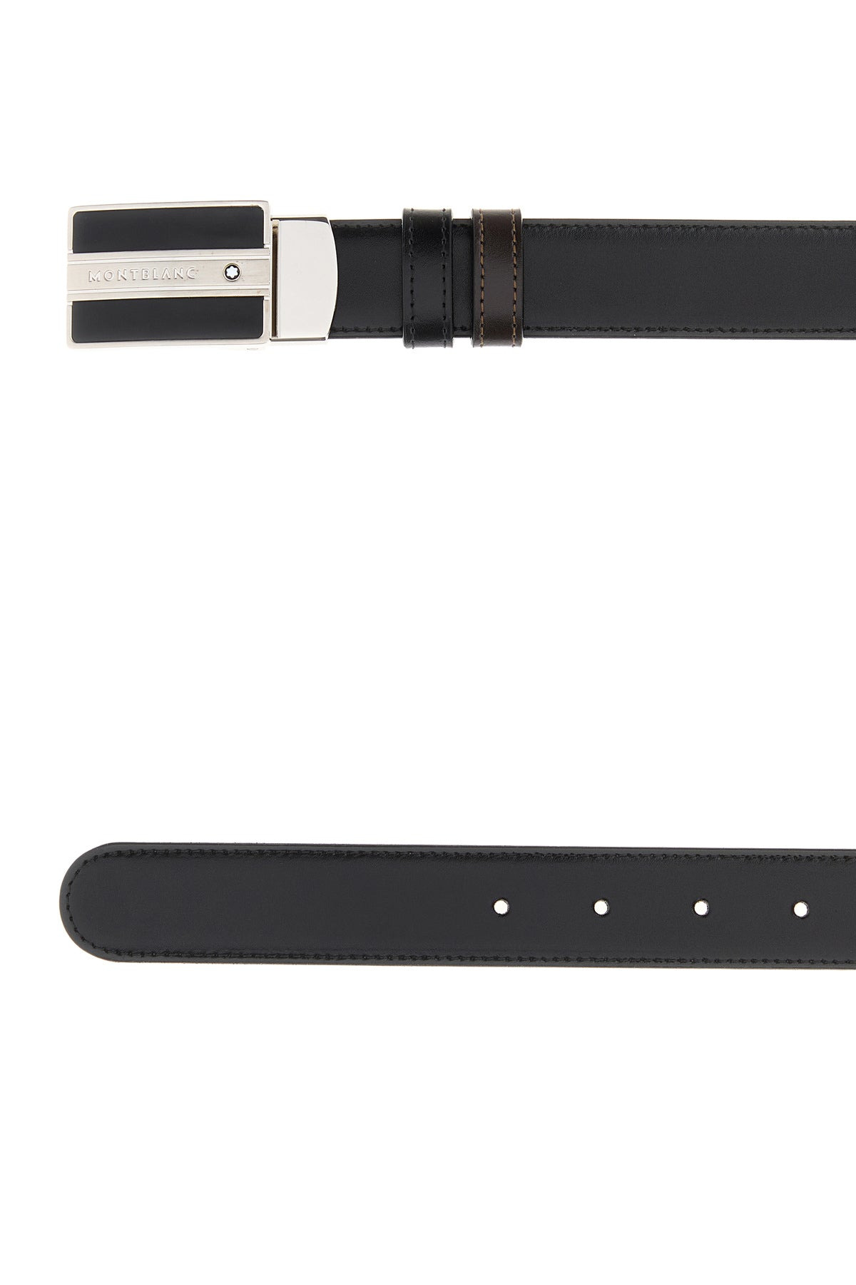 Black leather reversible belt - 2
