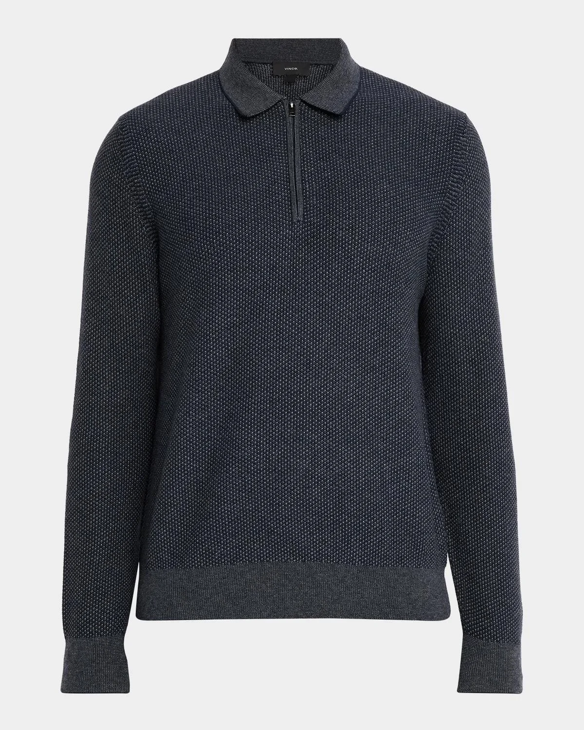 Men's Jacquard Quarter-Zip Polo Sweater - 1