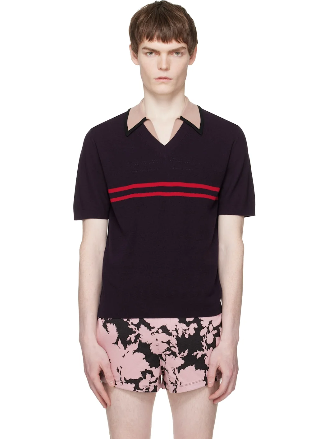 Purple Merino Wool Polo - 1
