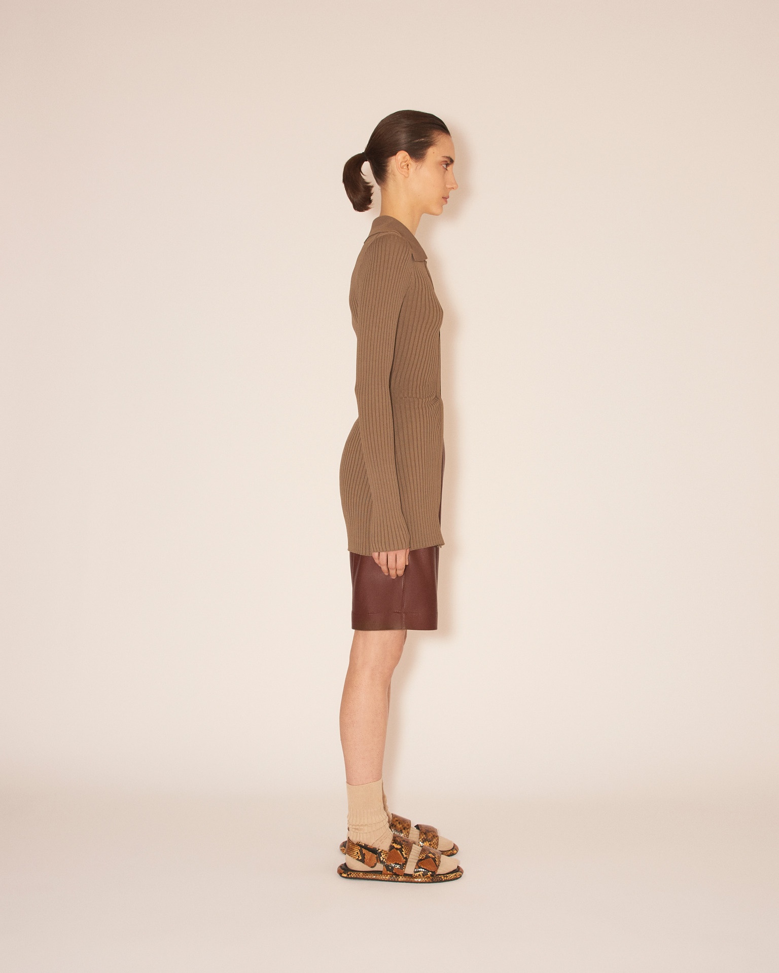 MARDI - Button through long sleeve cardigan - Desert Dust - 4