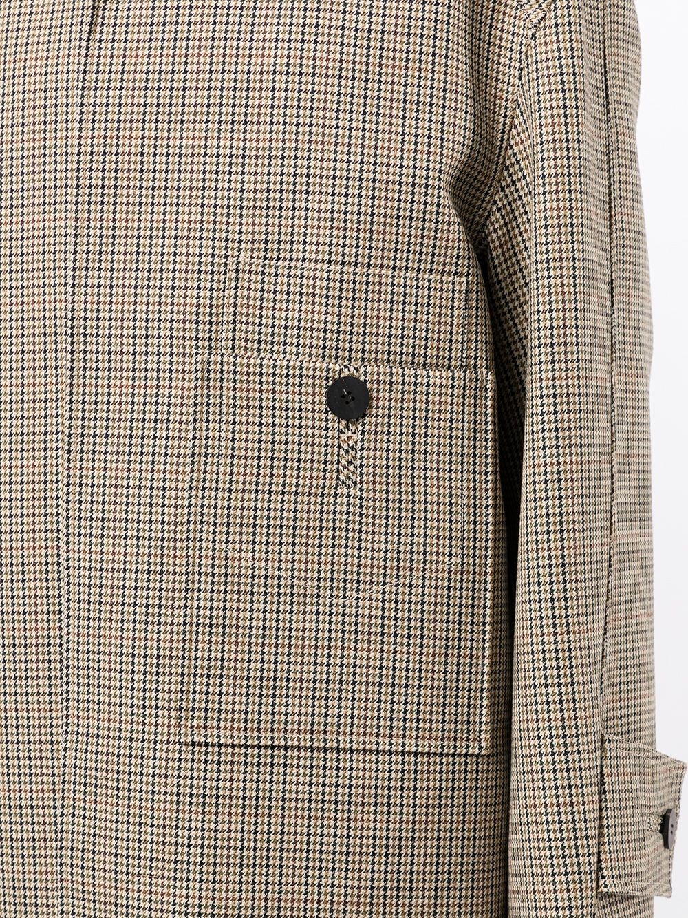 fine-checked single-breasted coat - 5