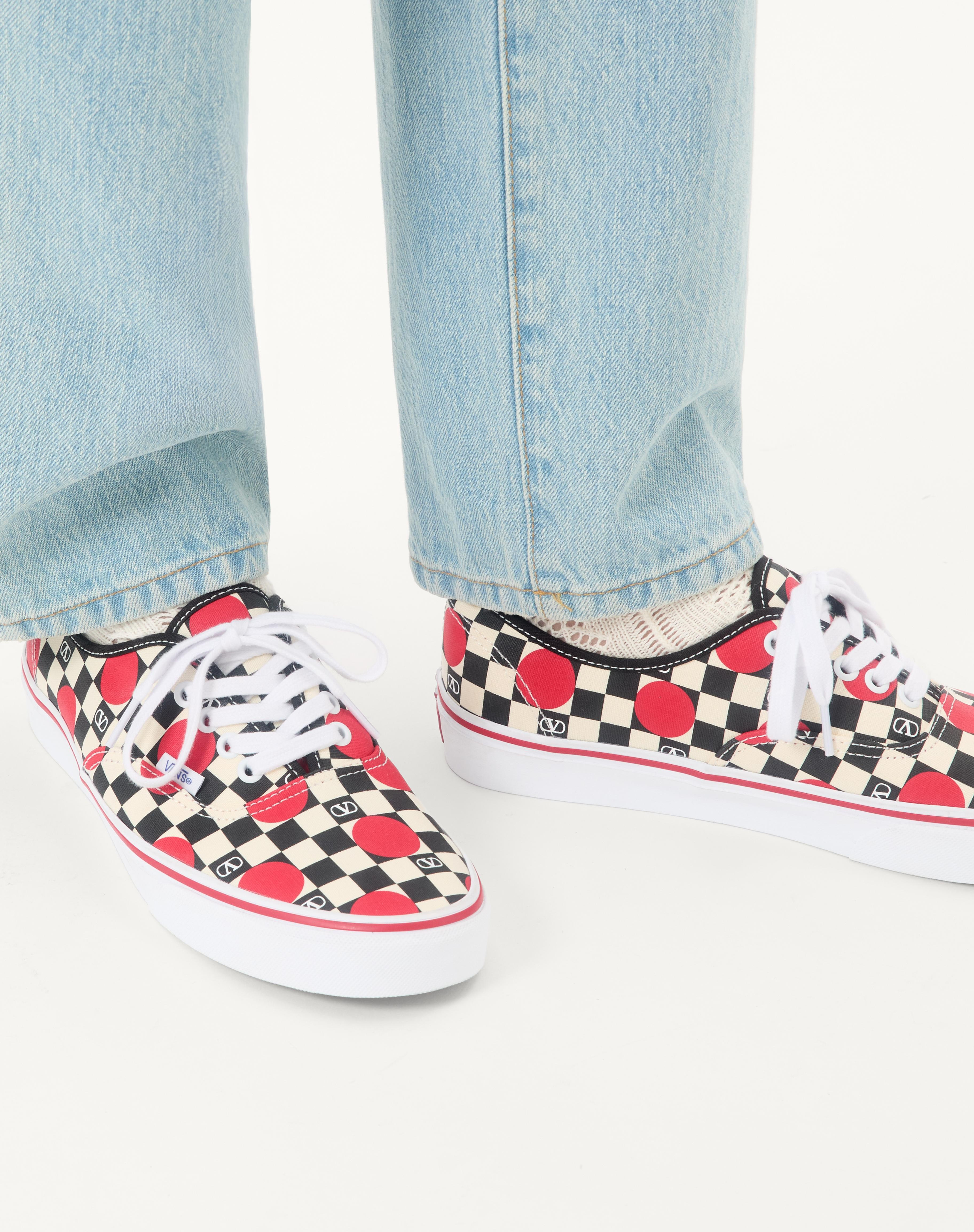 VALENTINO GARAVANI AND VANS LOW-TOP TRAINER IN FABRIC WITH VLOGO CHECKERBOARD PRINT AND POLKA DOT DE - 2