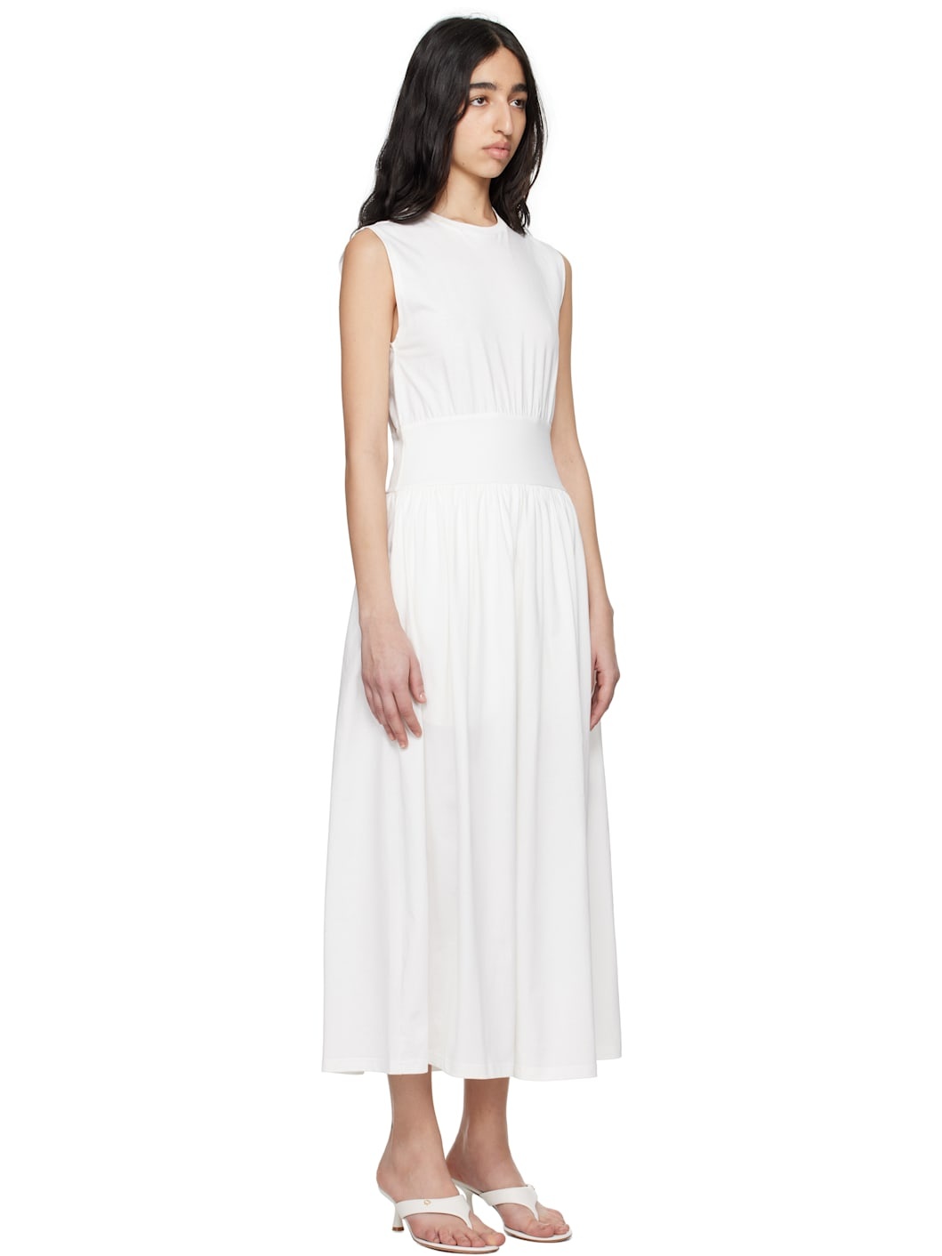 Off-White Sleeveless Cotton Tee Maxi Dress - 2