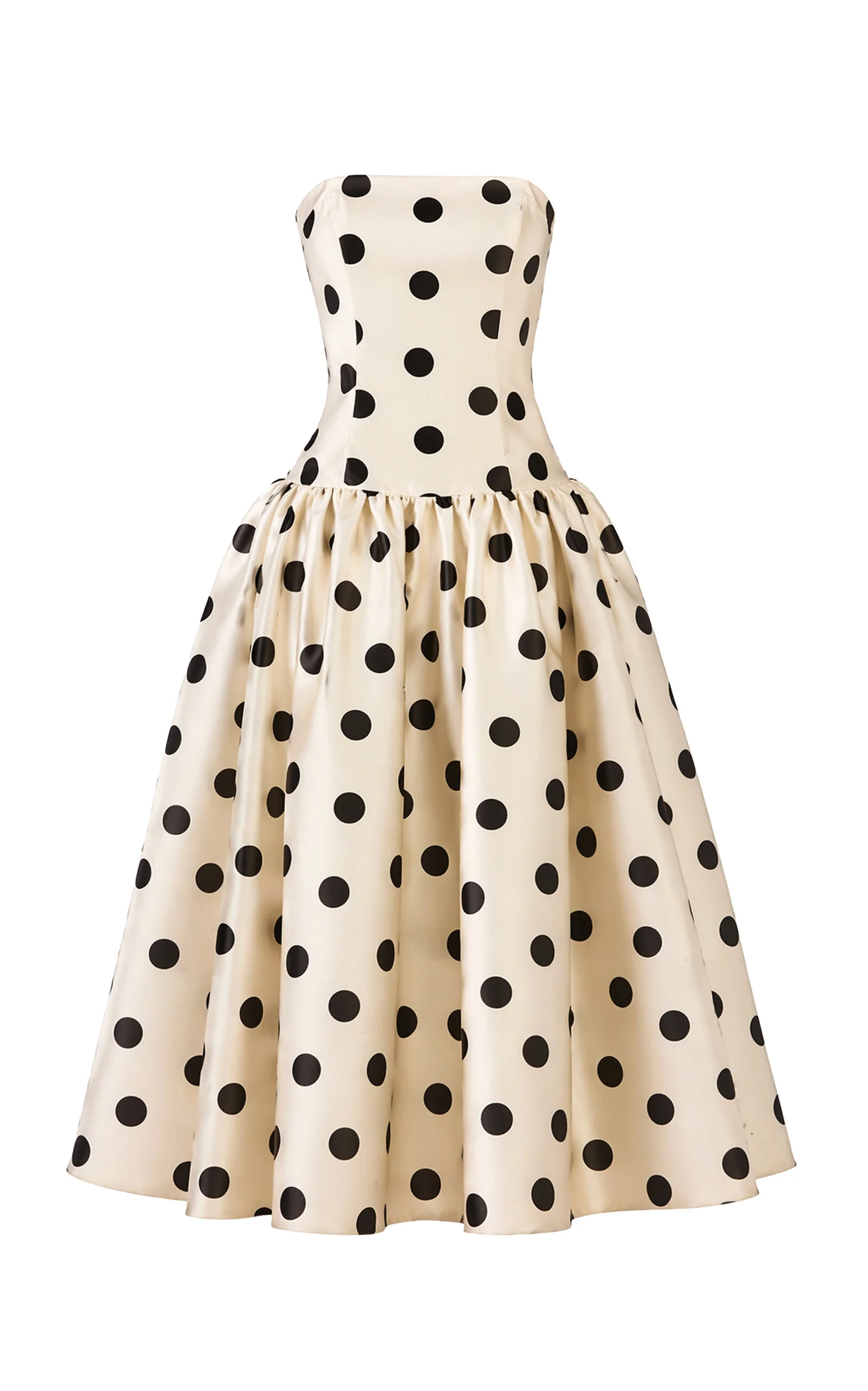 Leyla Polka-Dot Satin Maxi Dress - 1