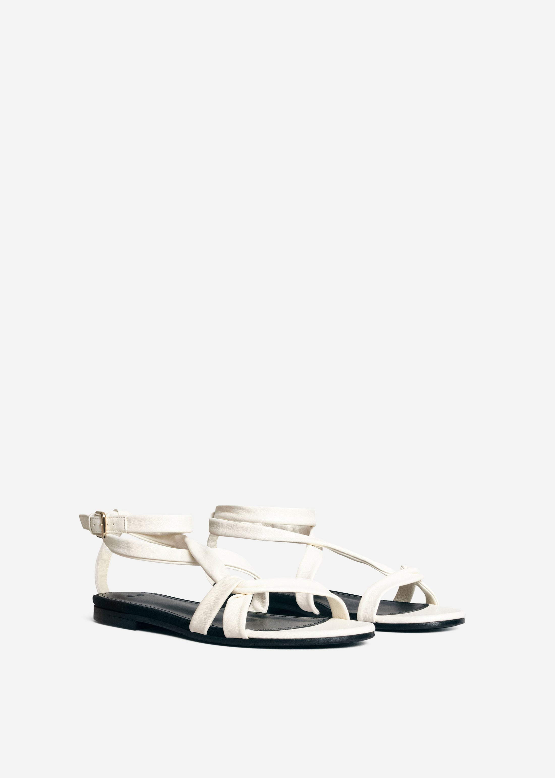 Asymmetric Sandal in Ivory - 2
