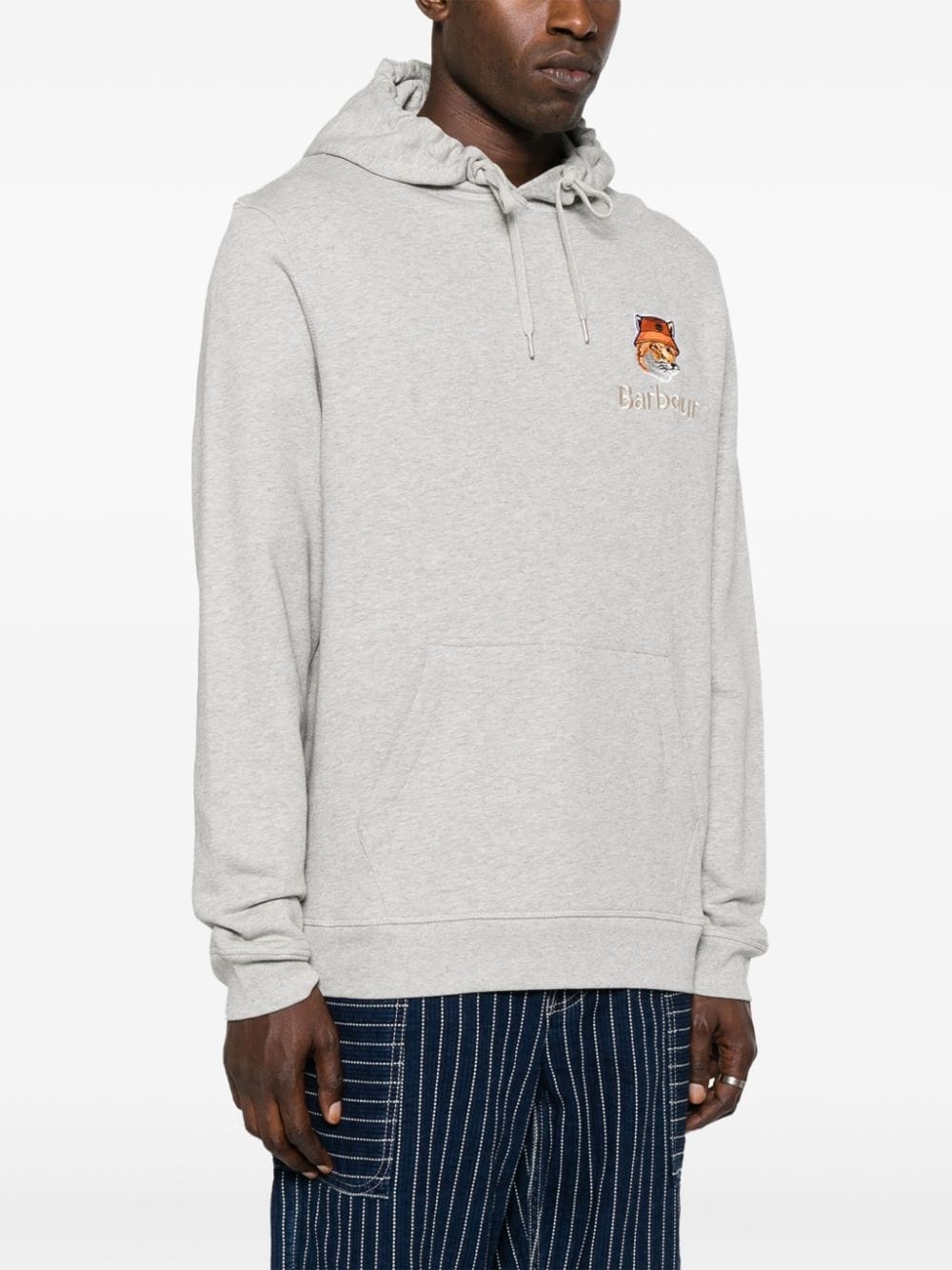 logo-embroidered cotton hoodie - 3