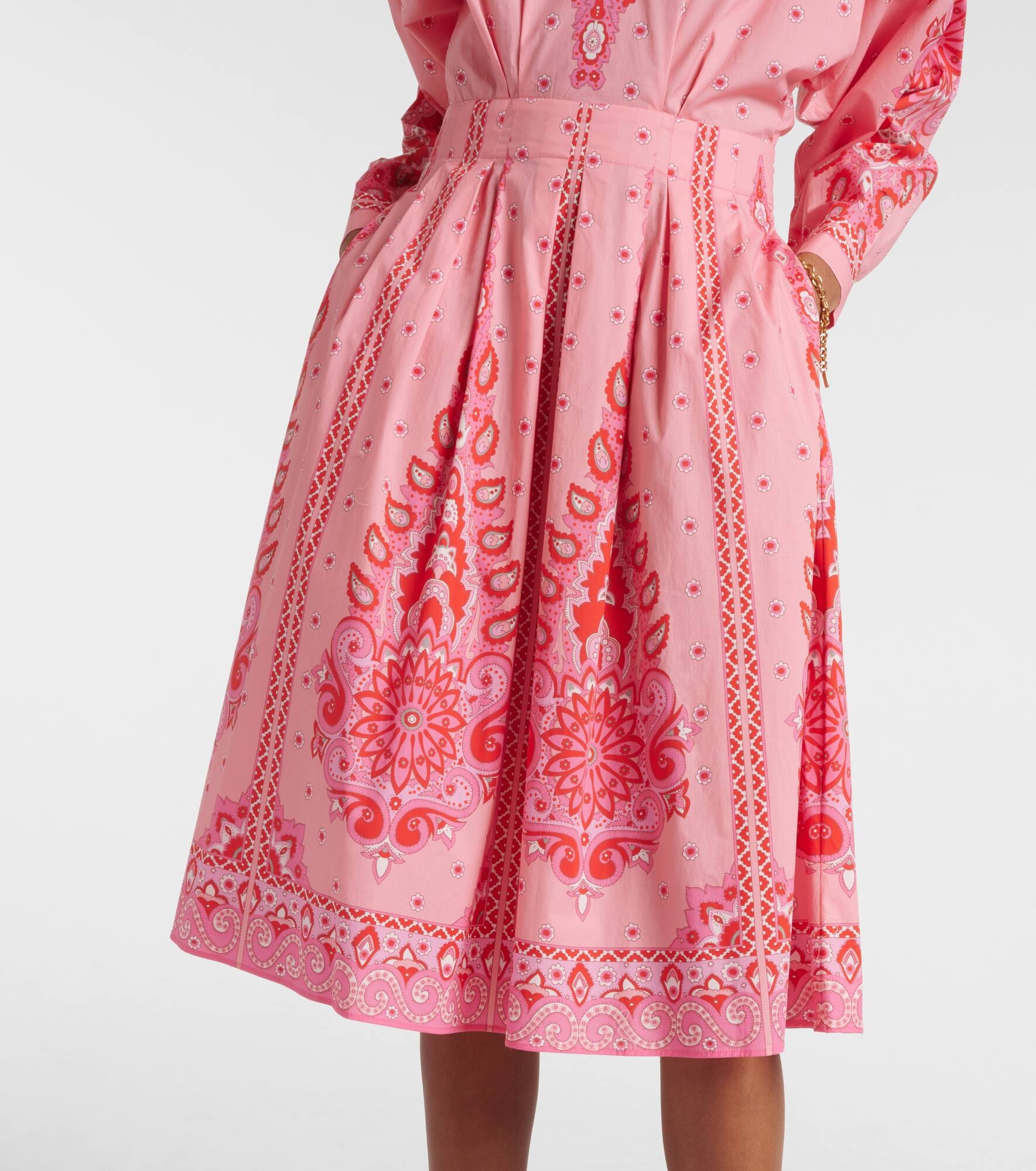 Printed cotton-blend midi dress - 5