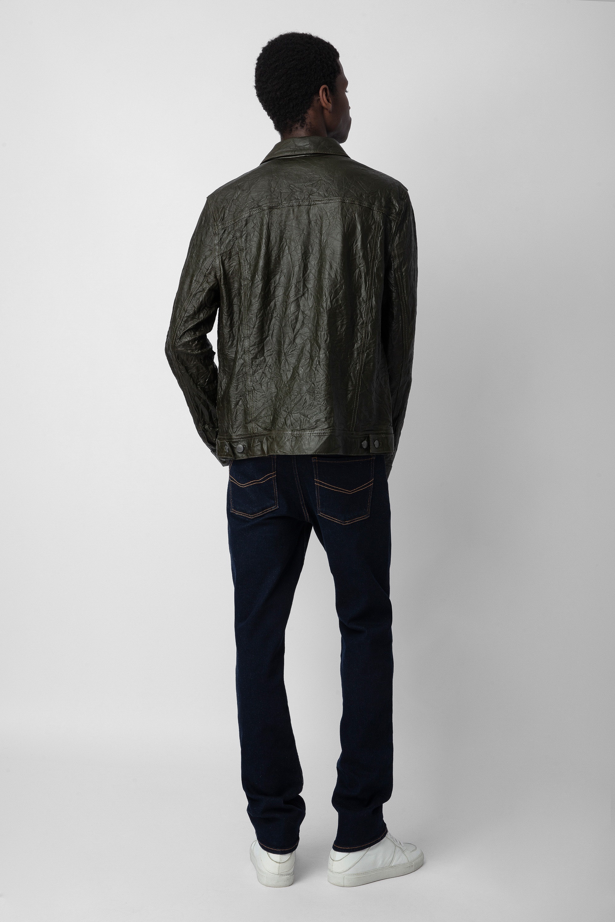 Base Crinkled Leather Jacket - 5