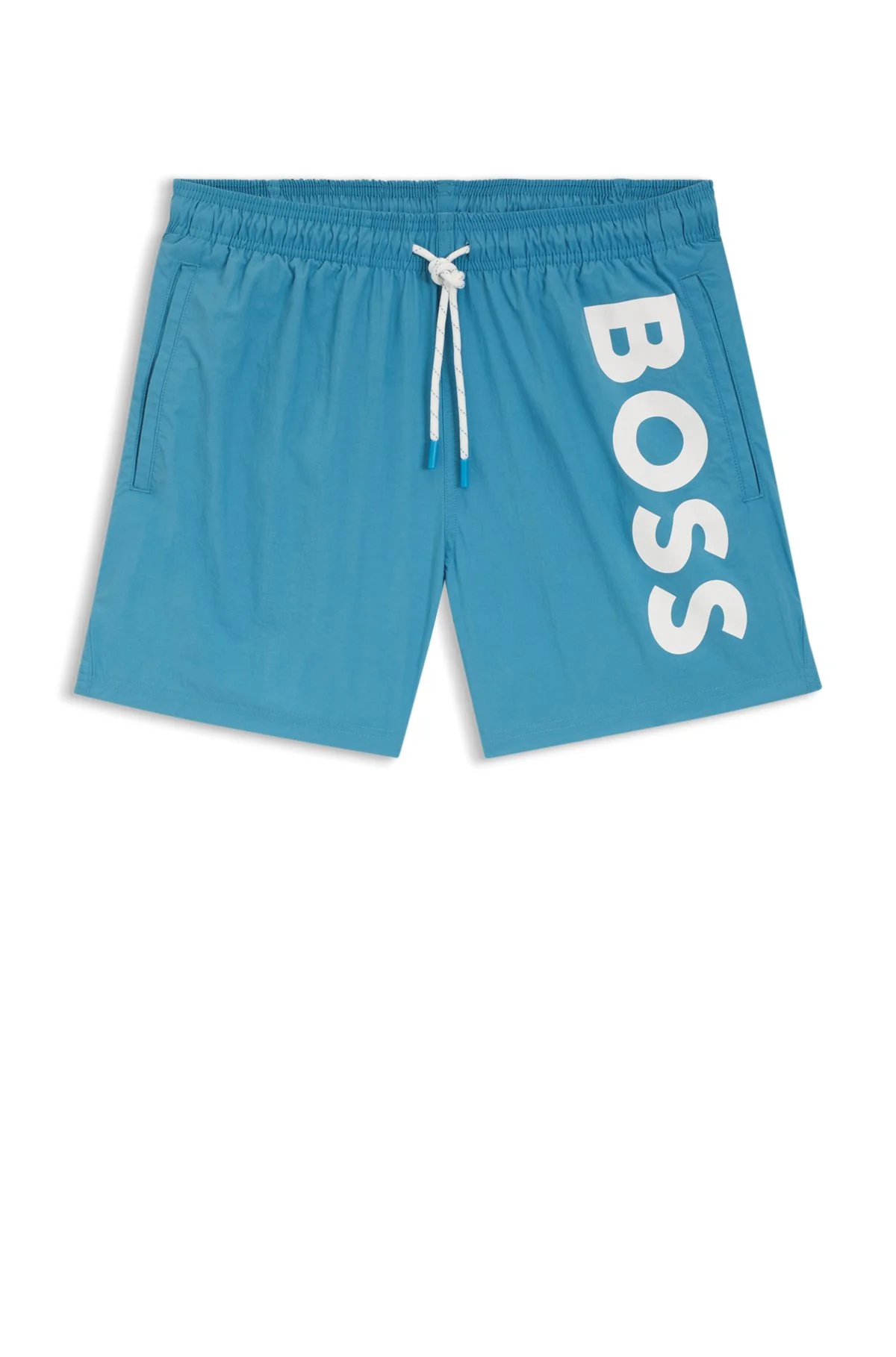 QUICK-DRY SWIM SHORTS WITH VERTICAL LOGO PRINT - 1