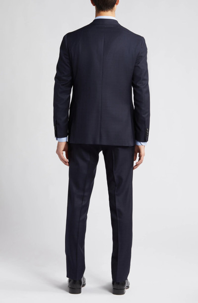 Canali Kei Trim Fit Shadow Plaid Navy Wool Suit outlook