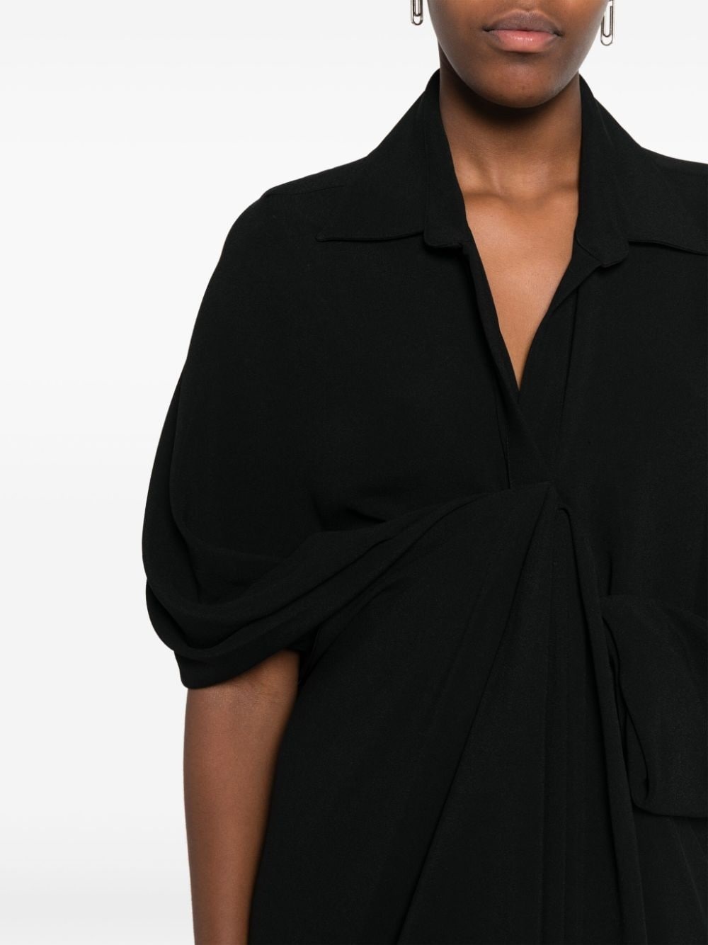 asymmetric poplin shirtdress - 5