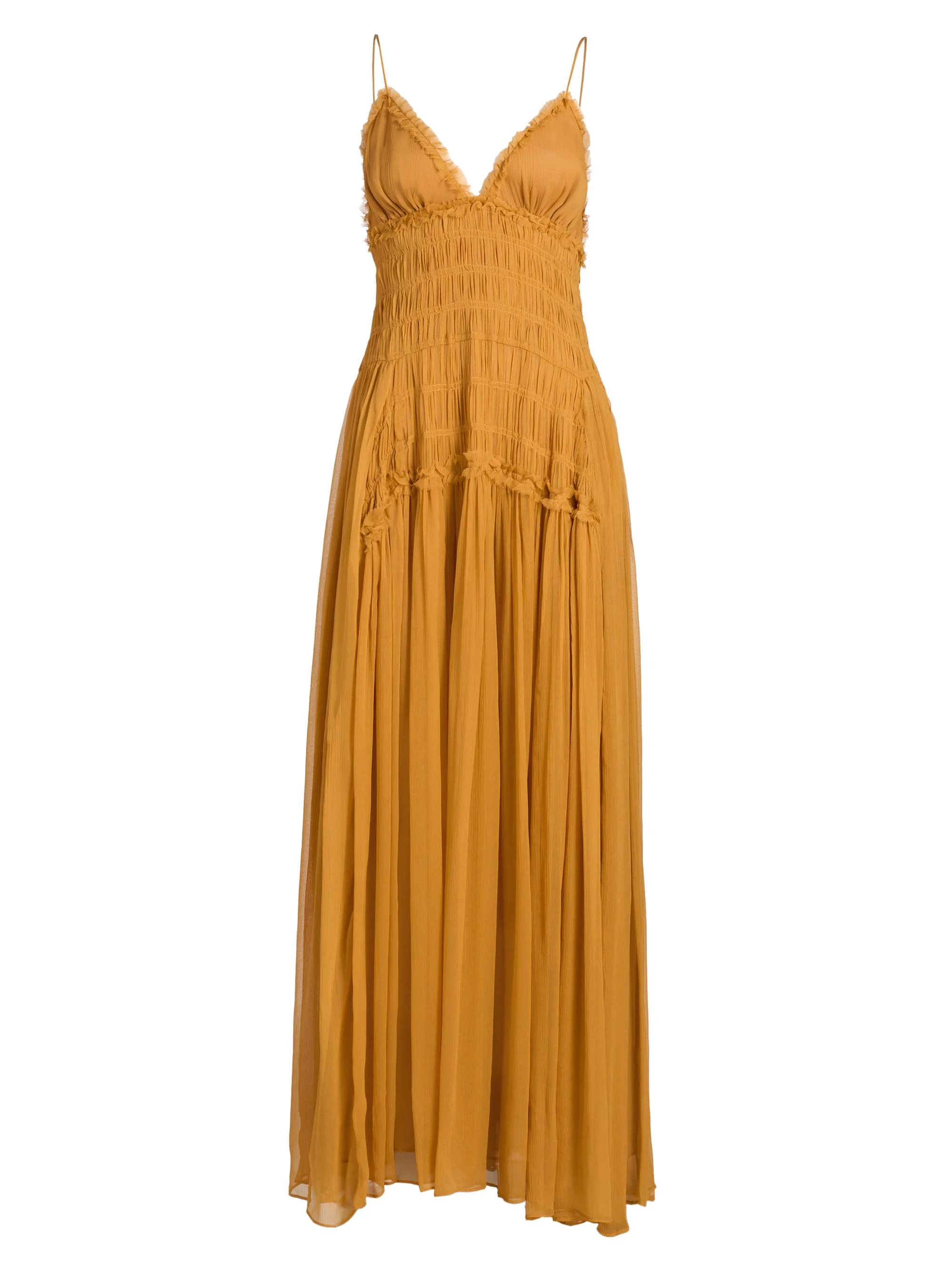 Women's Atrani SIlk Gown - Ochre - 1