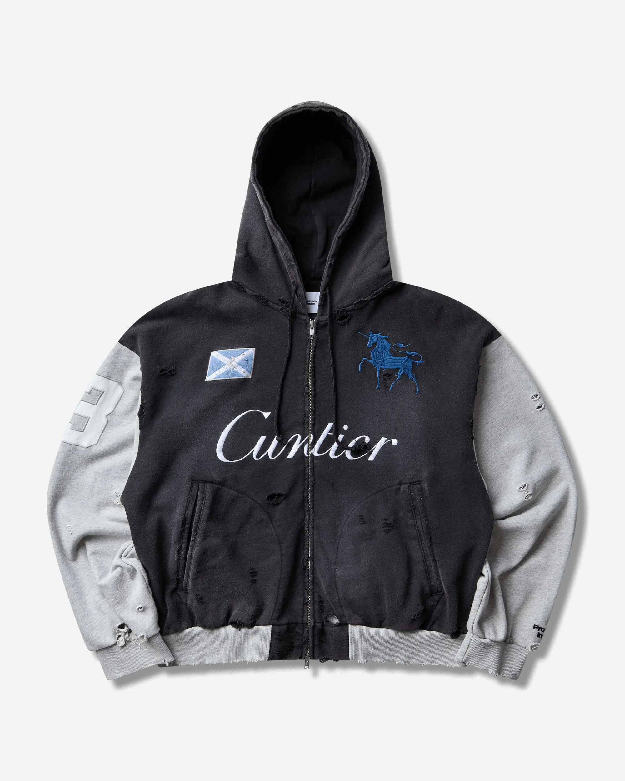 Men's Cuntier Zip Hoodie Black - 1