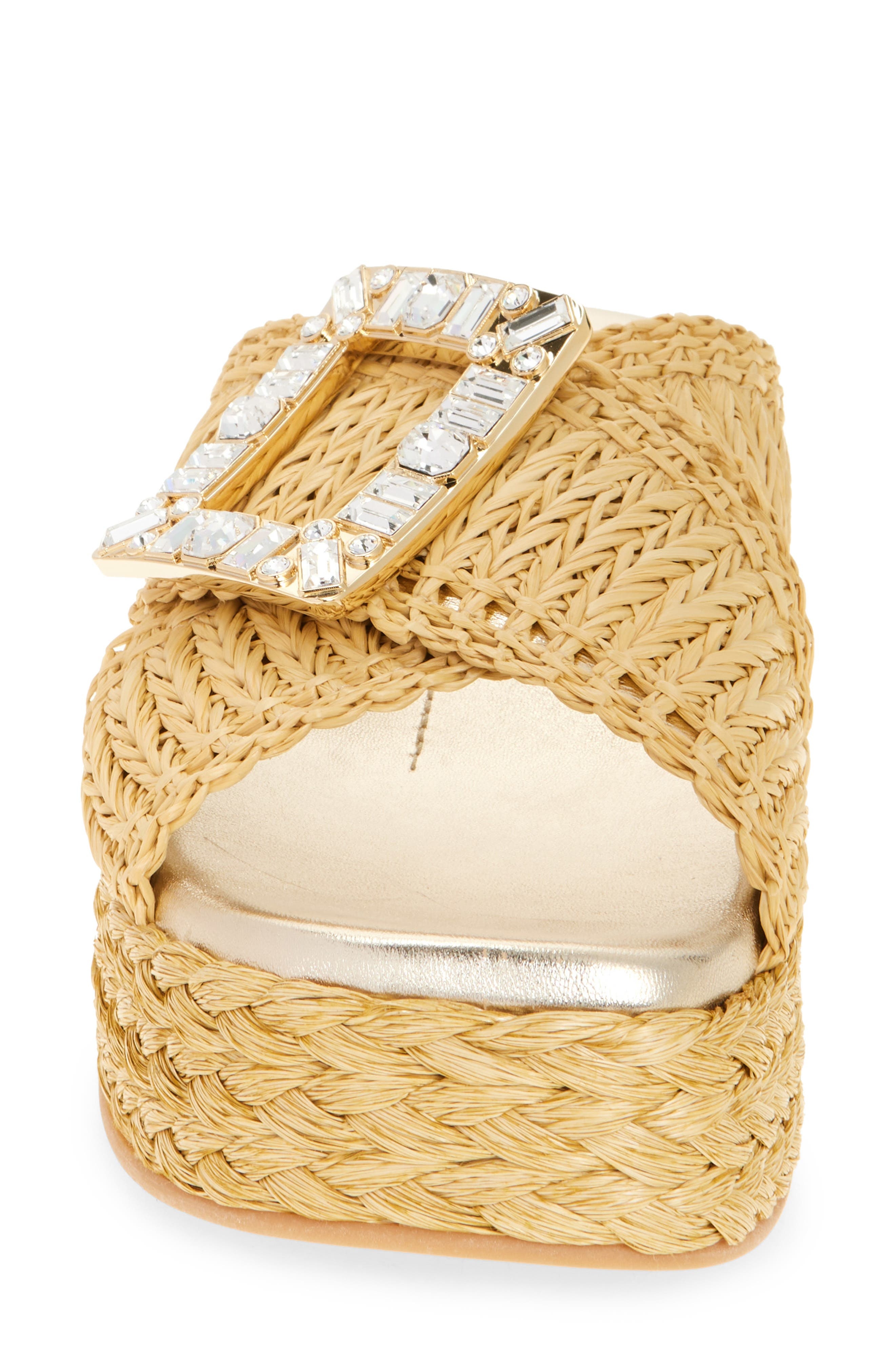 Roger Vivier Espadrille Platform Slide Sandal in Crema Chiaro at Nordstrom - 4