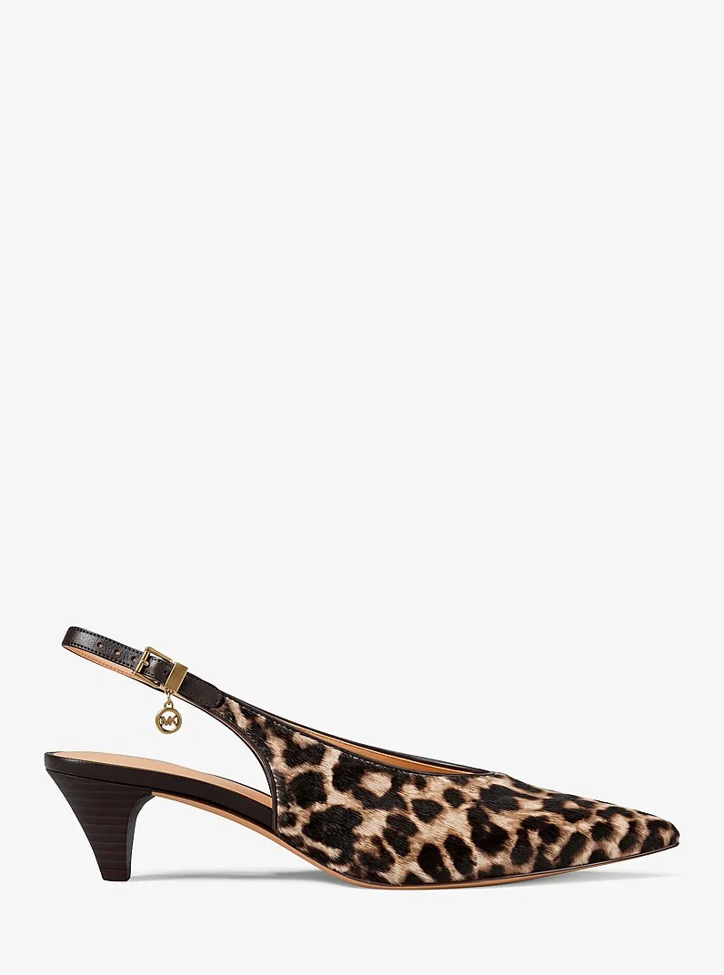 Tonya Leopard Print Calf Hair Slingback Pump - 1