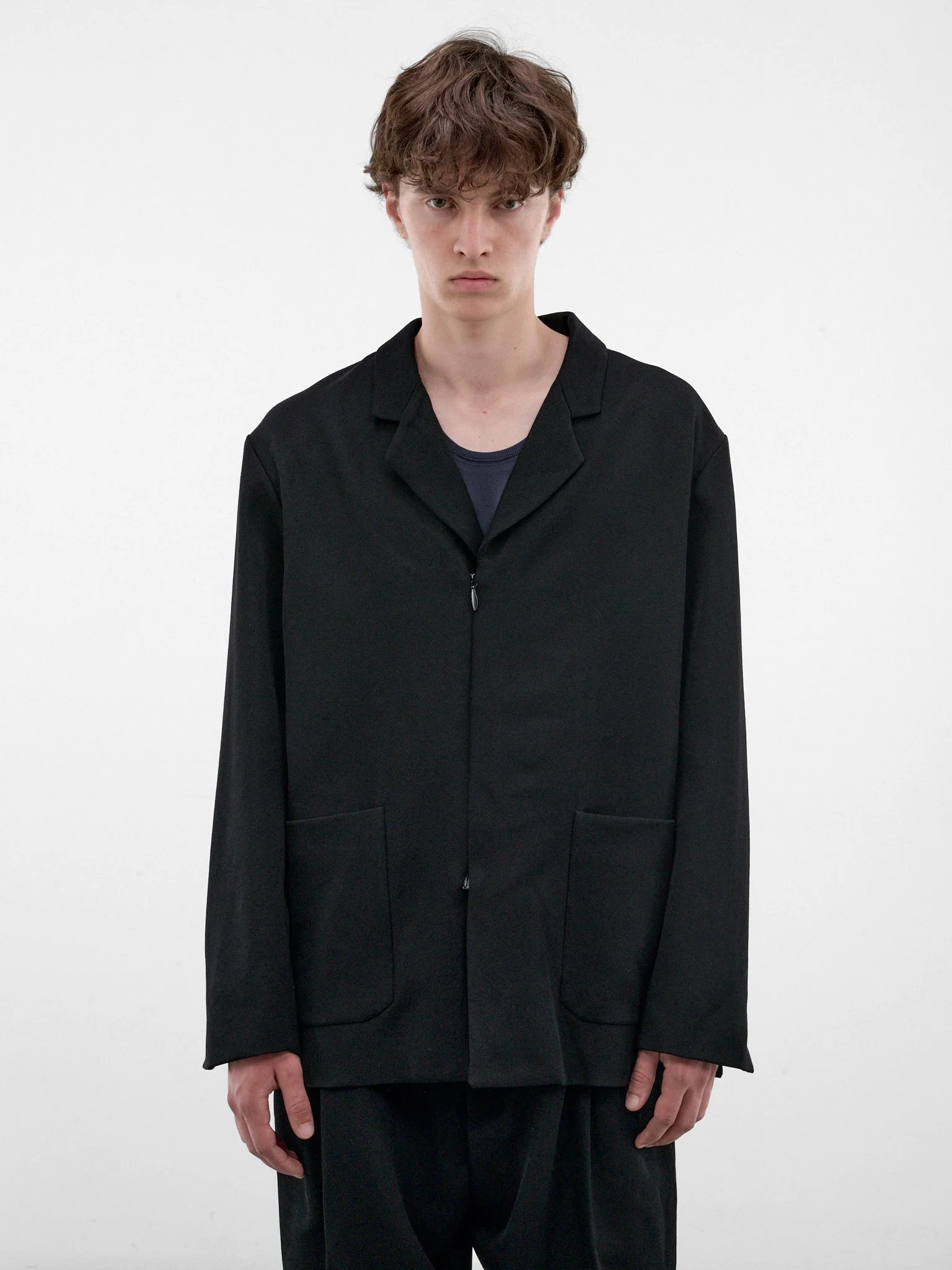 Black Relaxed Blazer Jacket - 1