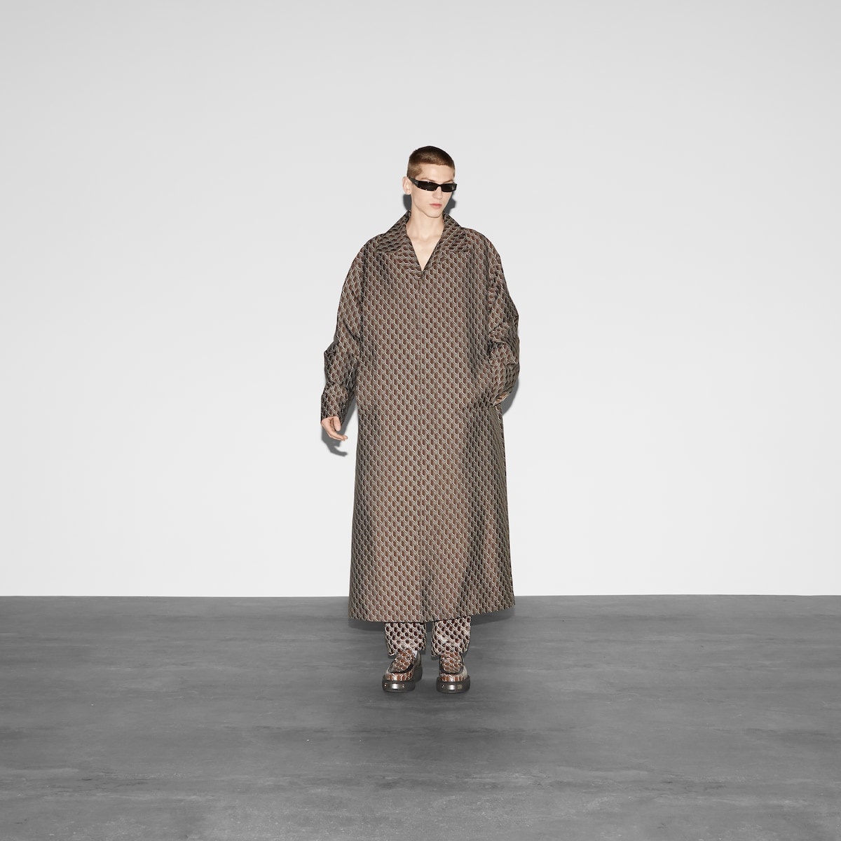 GG nylon jacquard coat - 2