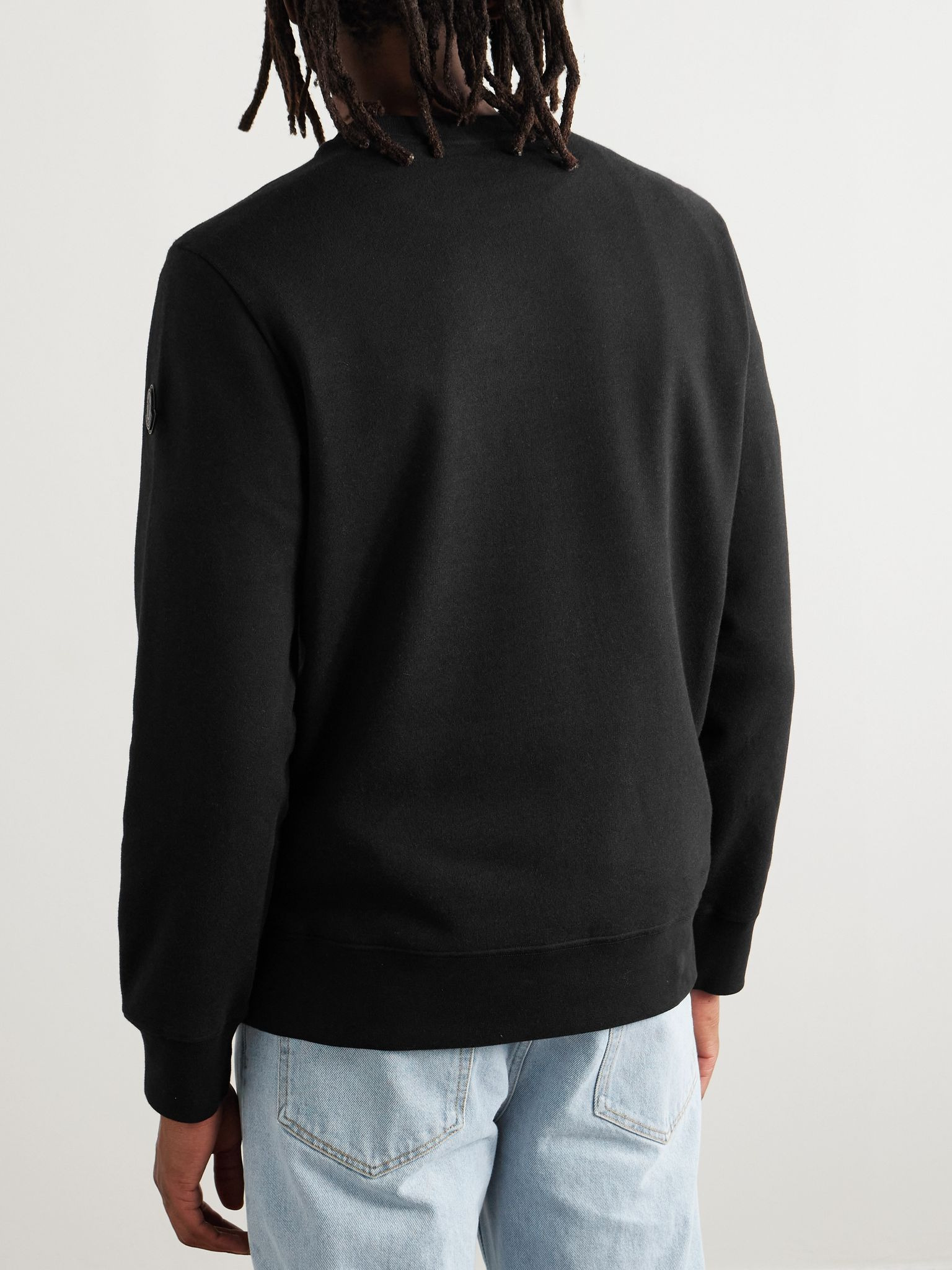 Logo-Appliquéd Cotton and Cashmere-Blend Jersey Sweatshirt Black - 3