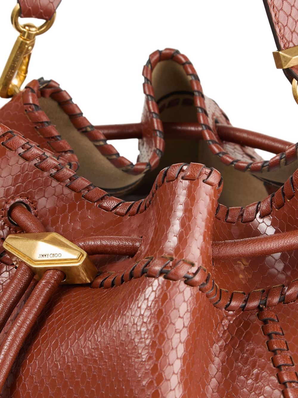 Cinch M snakeskin-effect leather shoulder bag - 4