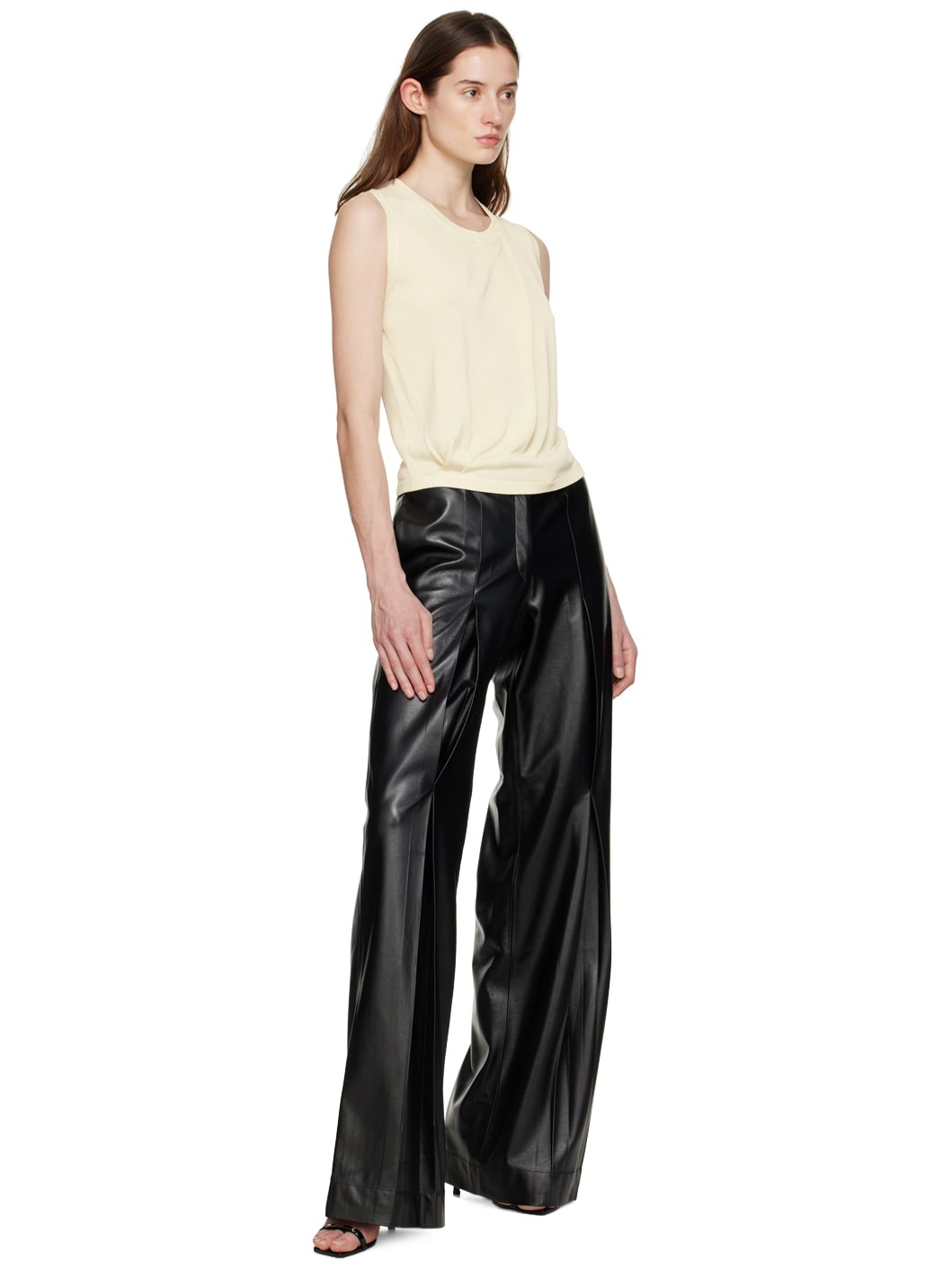 Black Vortico Faux-Leather Trousers - 4