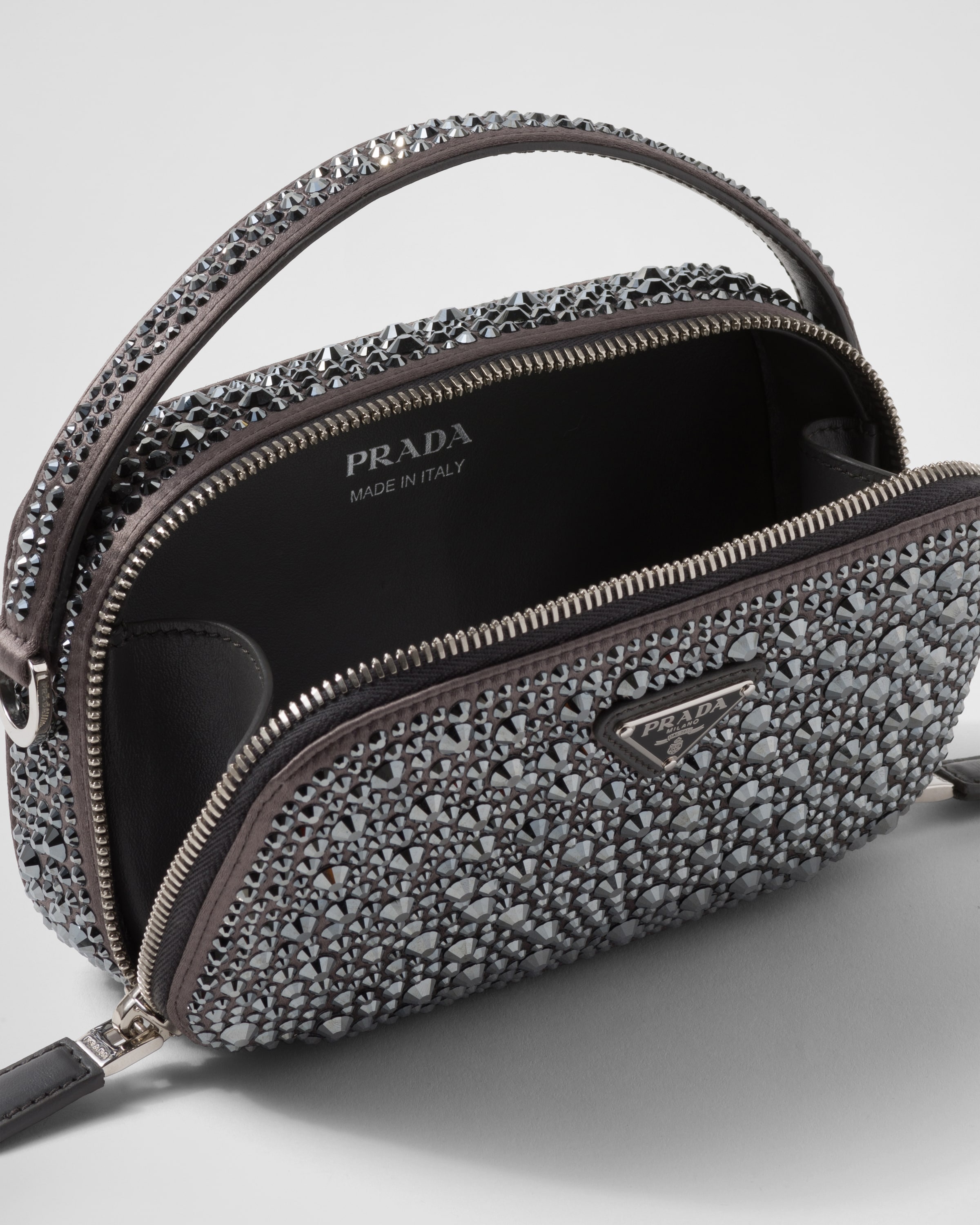 Prada Odette crystal-studded satin mini-bag - 5