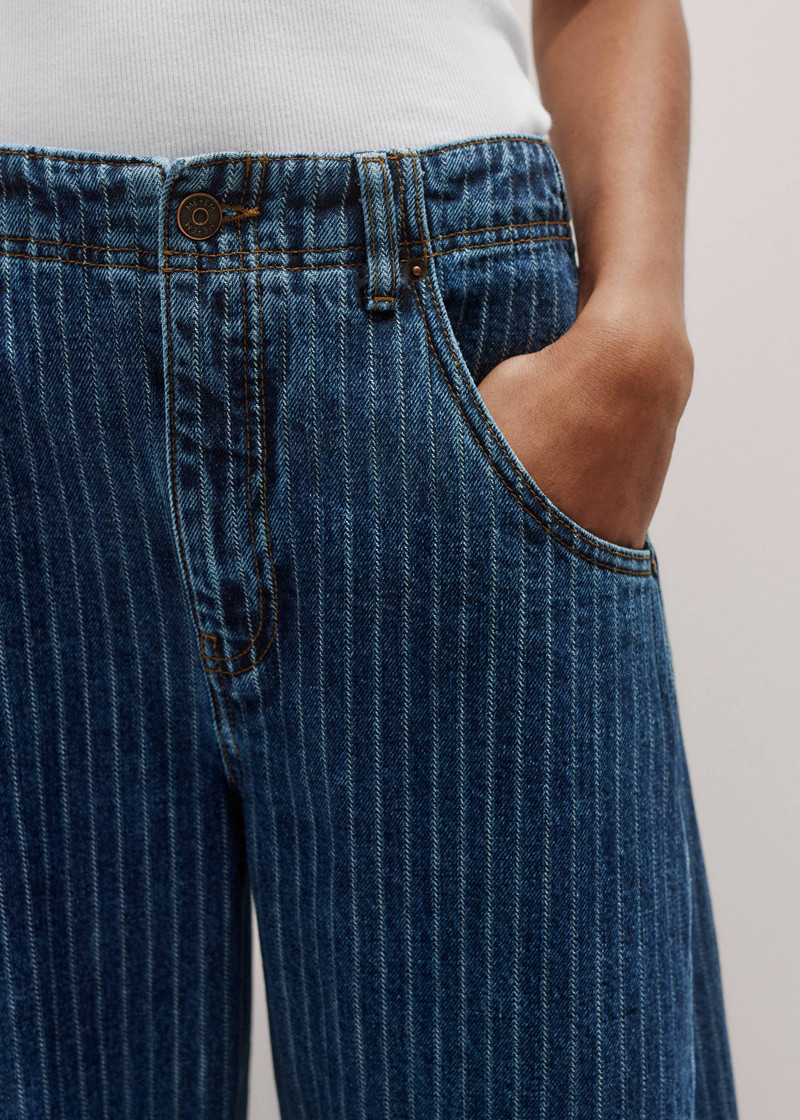 Stripe Wide-Leg Jean 6