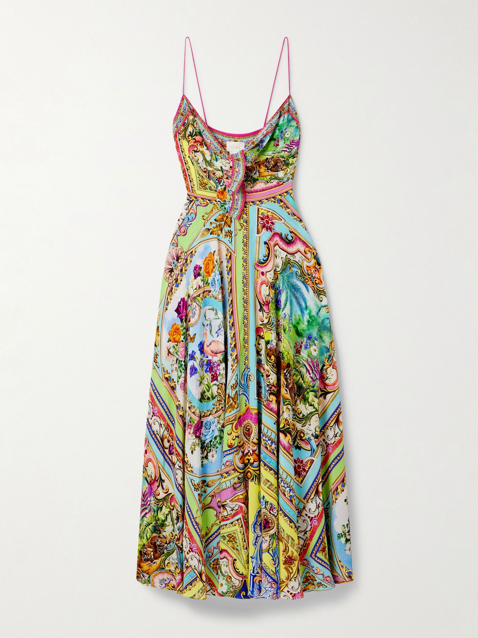 Crystal-embellished printed silk crepe de chine maxi dress Multi - 1