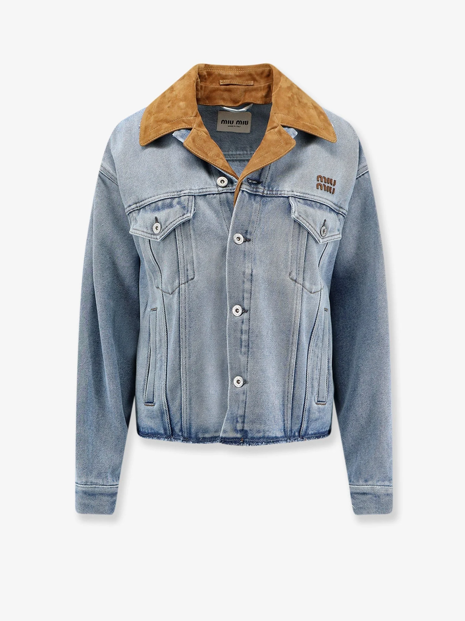 Miu Miu Women Denim Jacket With Suede Detail - 1