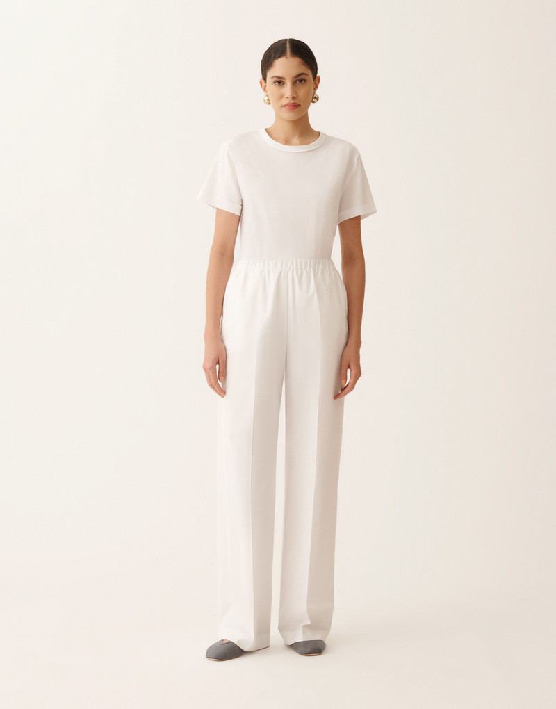 Trevi pants in optical white poplin 3