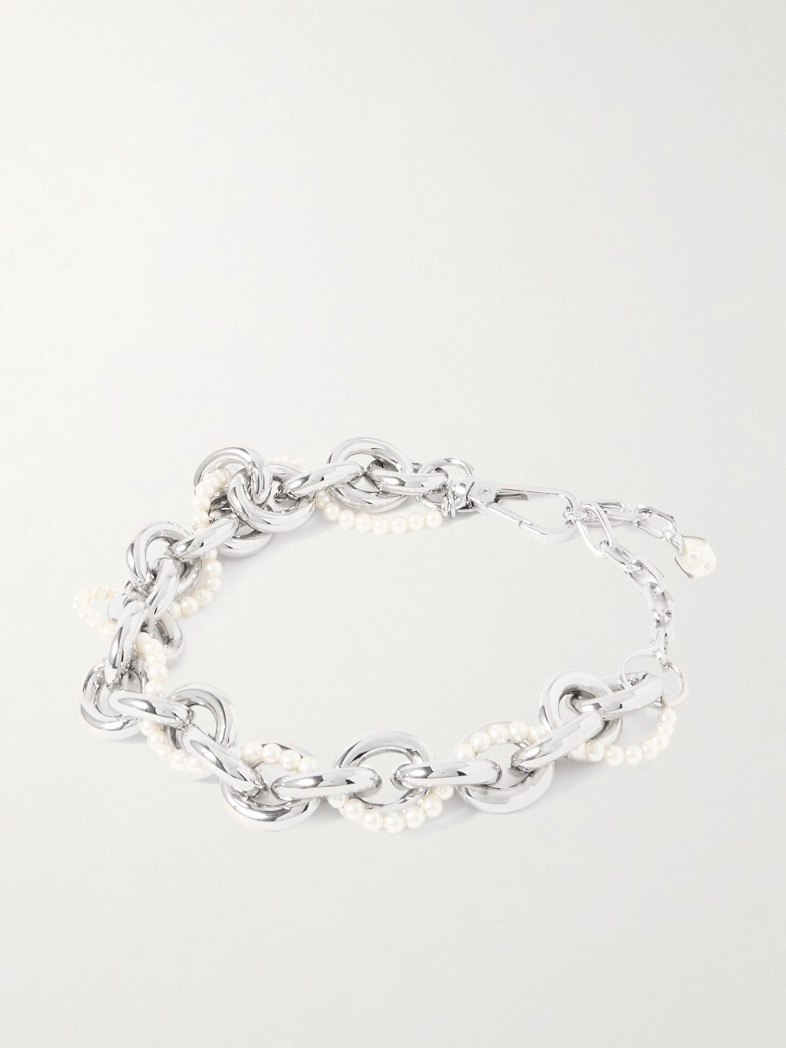 Silver-tone faux pearl necklace Silver - 1