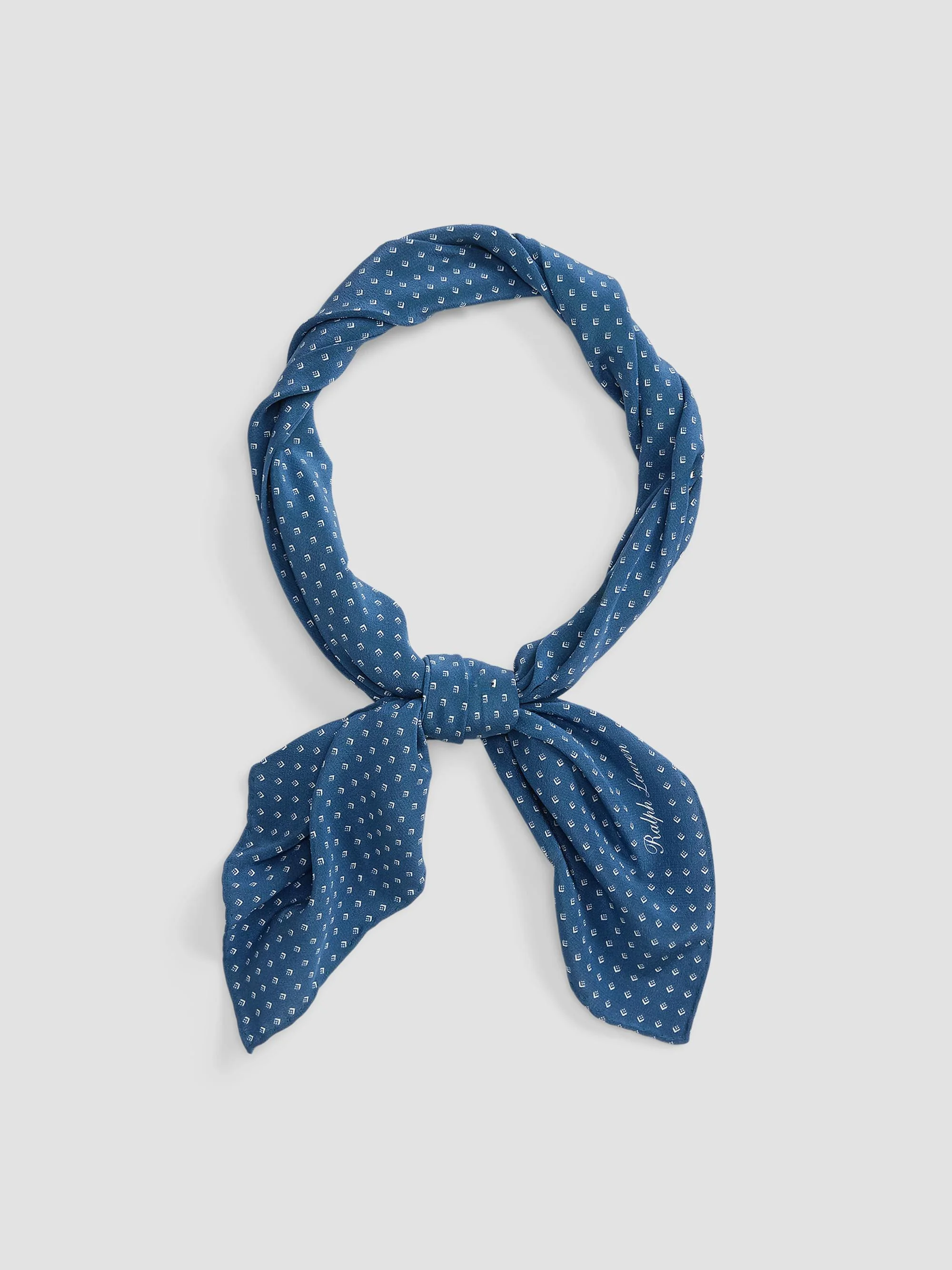 Men's Micro-Geometric Neckerchief - Blue Horizon - 1