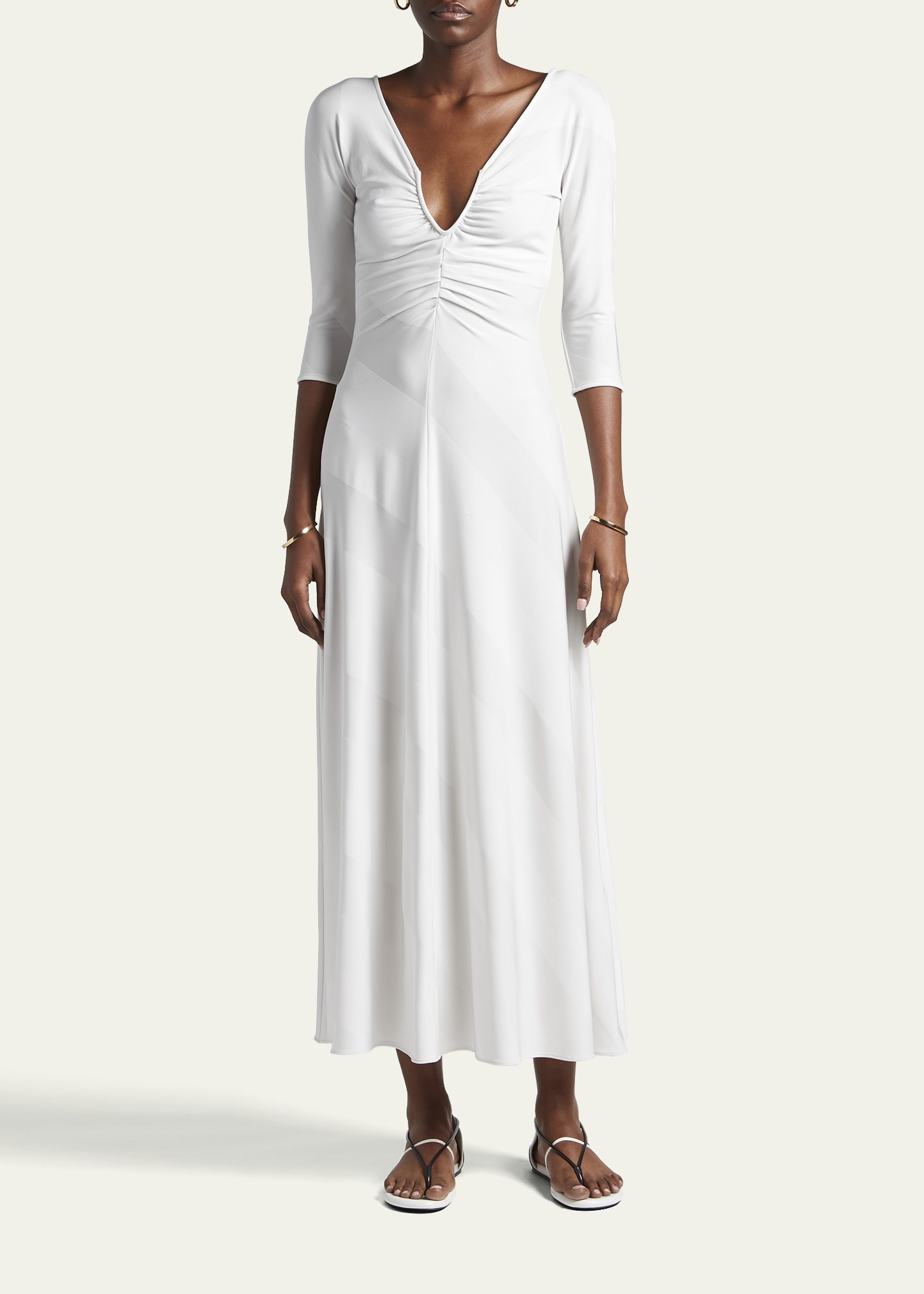 Diagonal Striped Jacquard Jersey Maxi Dress - 2