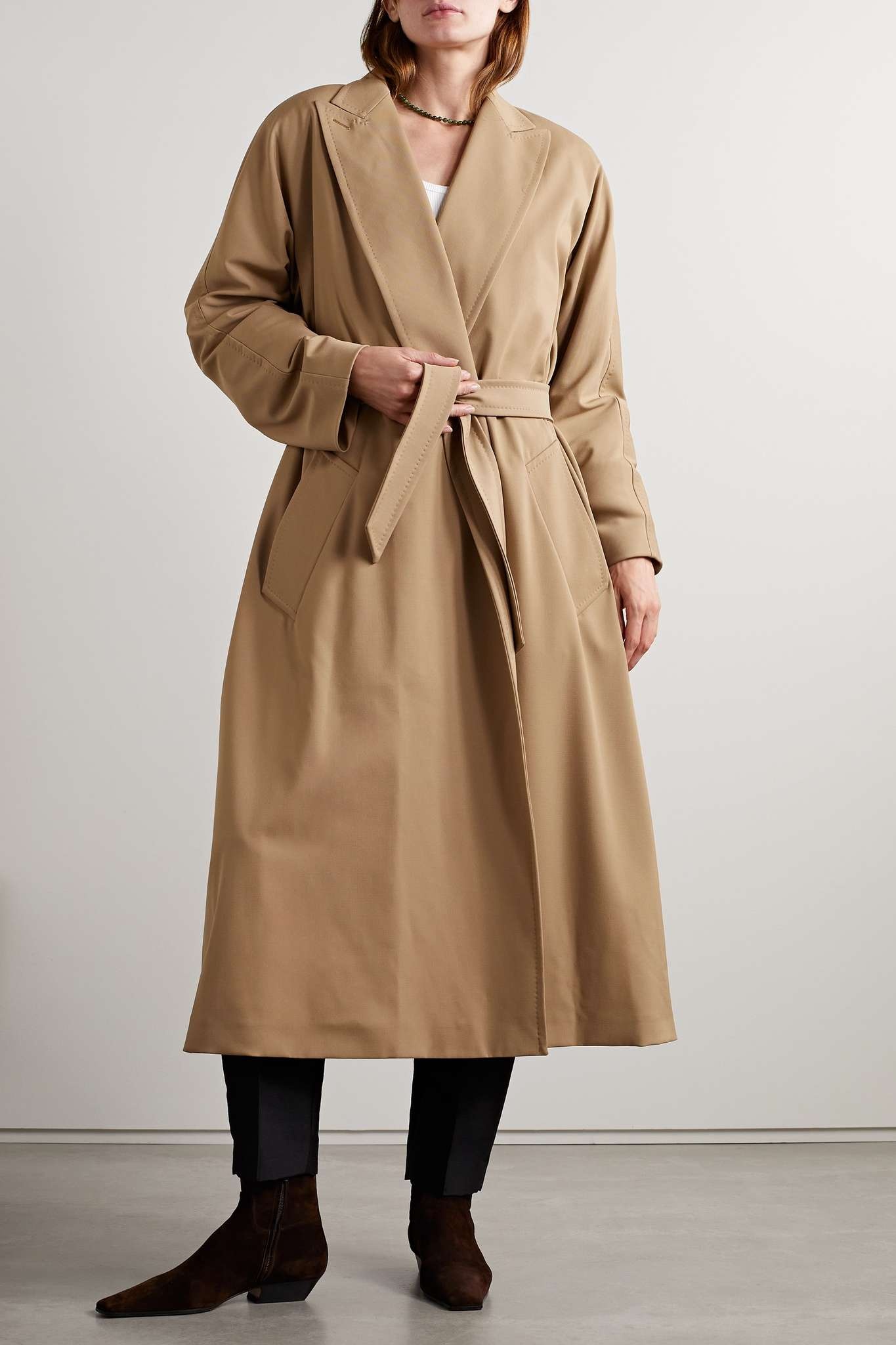 【MAX MARA】Ottico belted trench coat トレンチコート Max Mara Ottico belted wool-blend gabardine trench coat