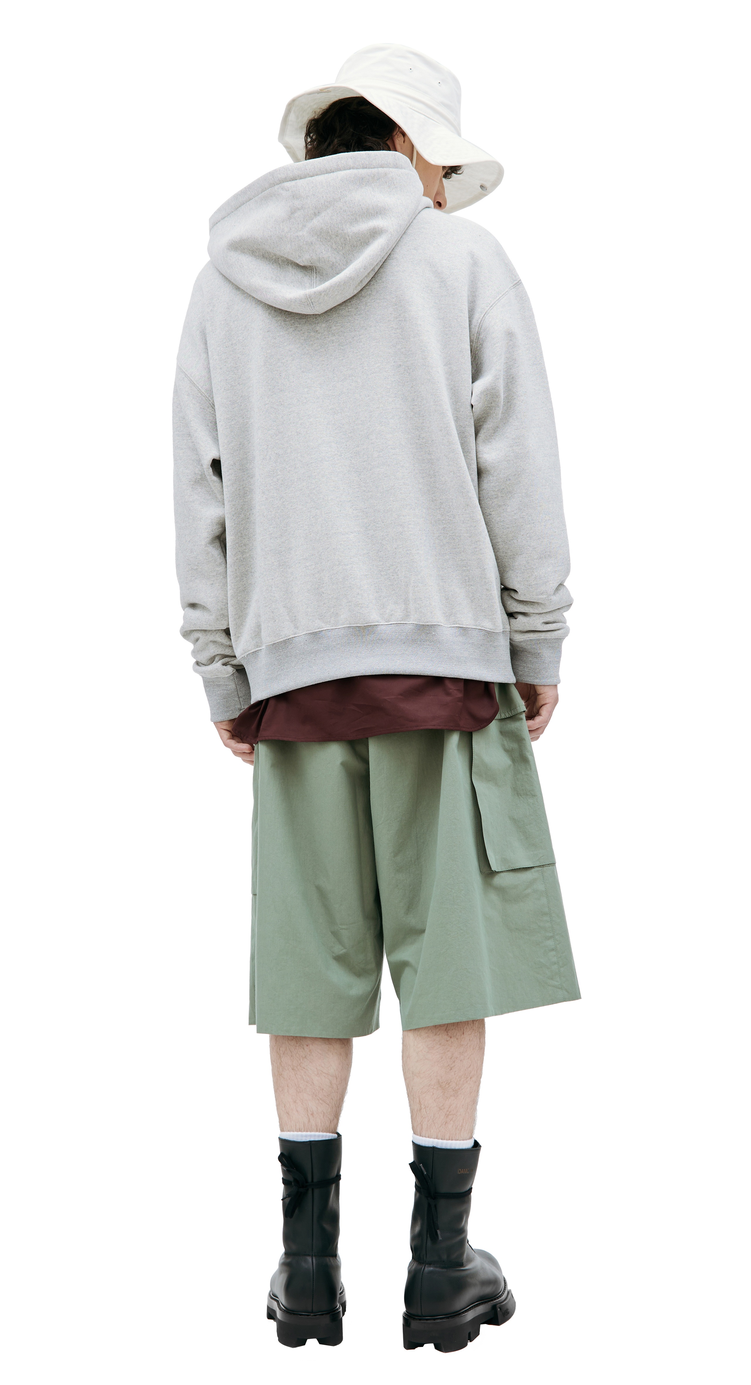 GREY ZIPPED HOODIE - 4