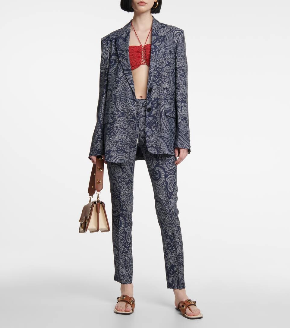 Paisley high-rise slim pants - 2
