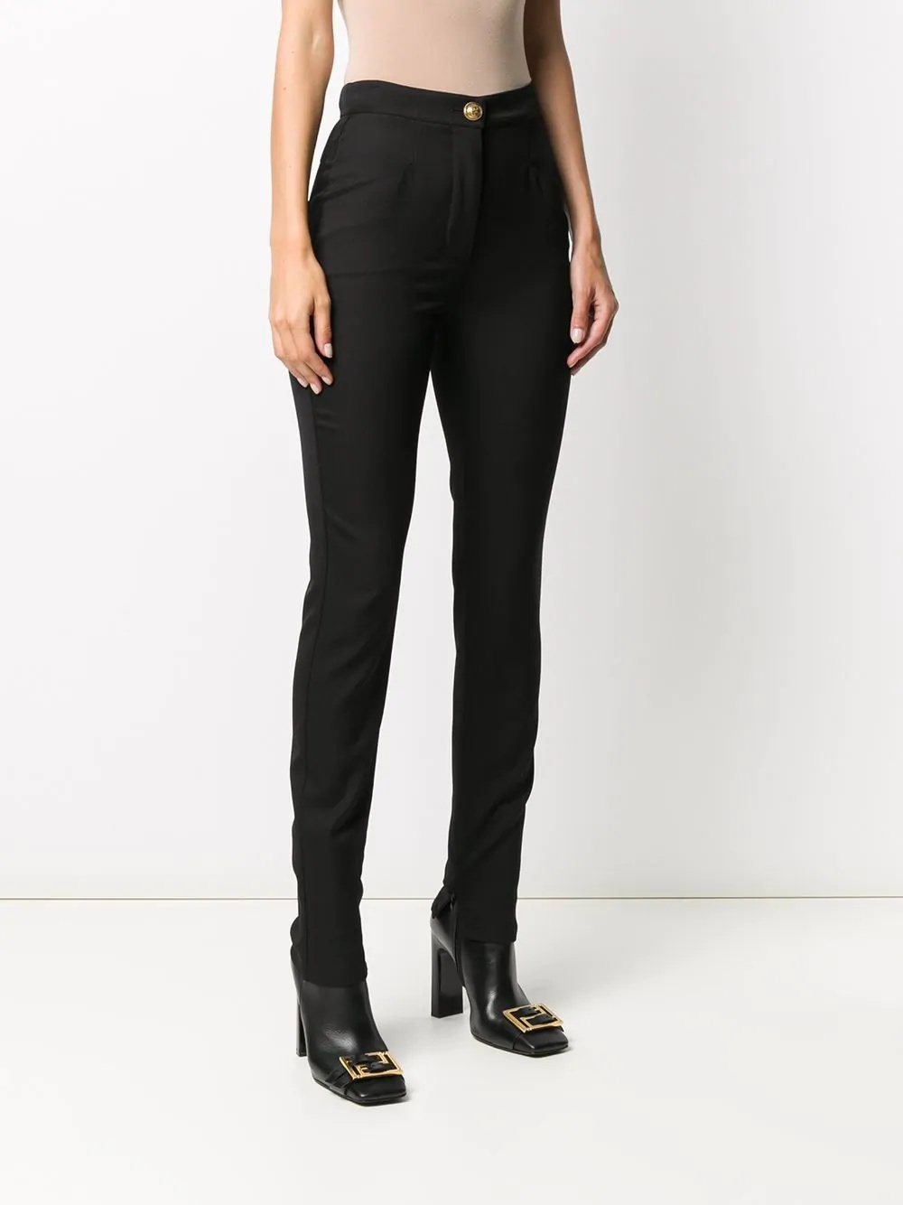 high-waisted skinny fit trousers - 3