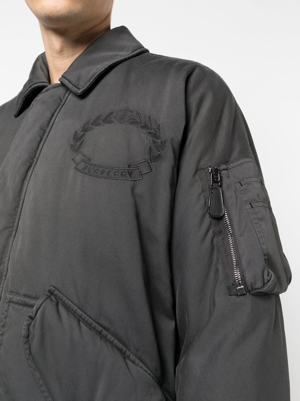EMBROIDERED-LOGO BOMBER JACKET - 3
