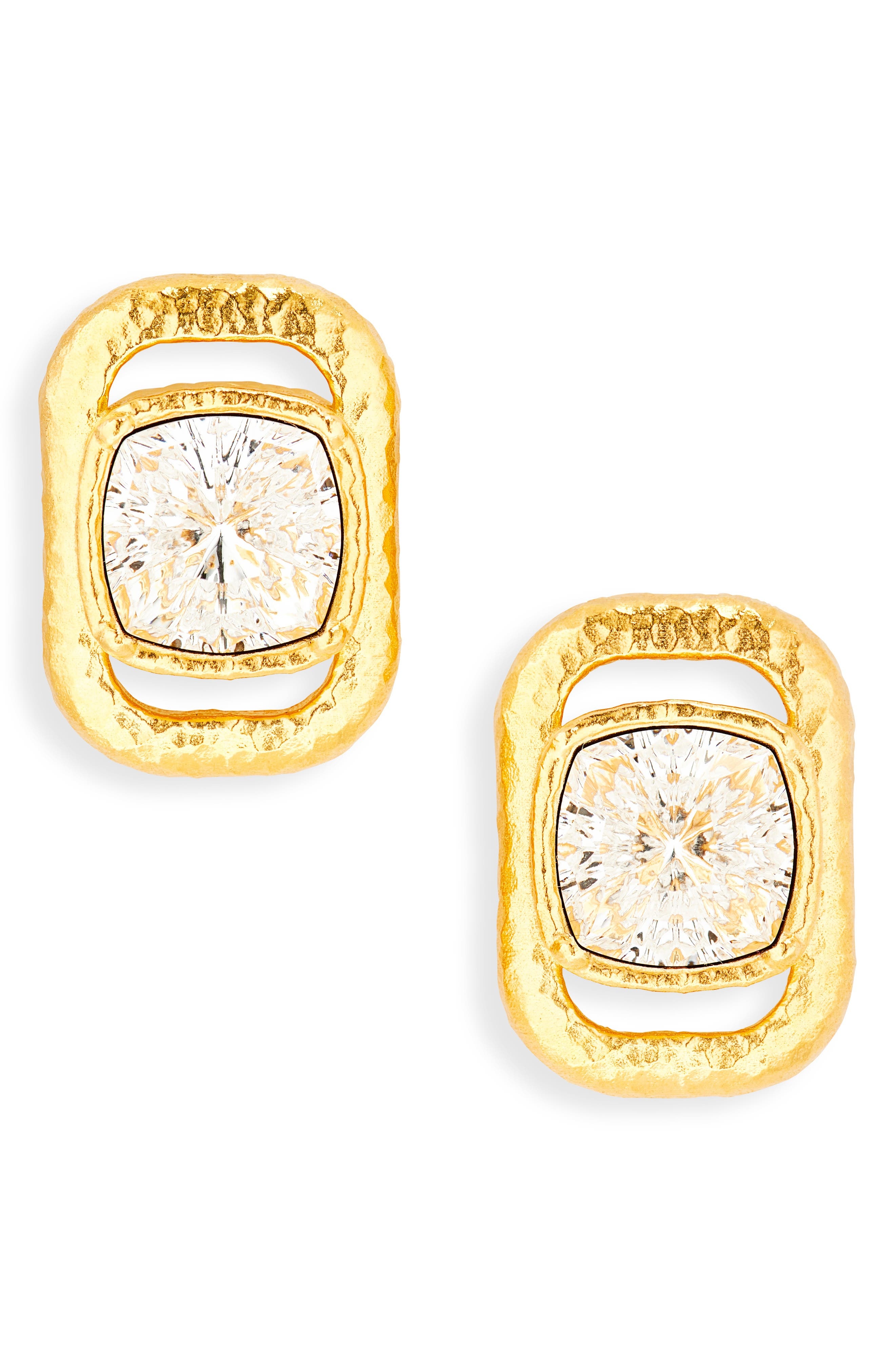 Oscar de la Renta Rectangle Crystal Stud Earrings at Nordstrom - 1