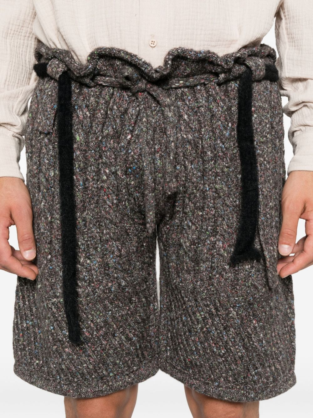 cable-knit drawstring shorts - 5