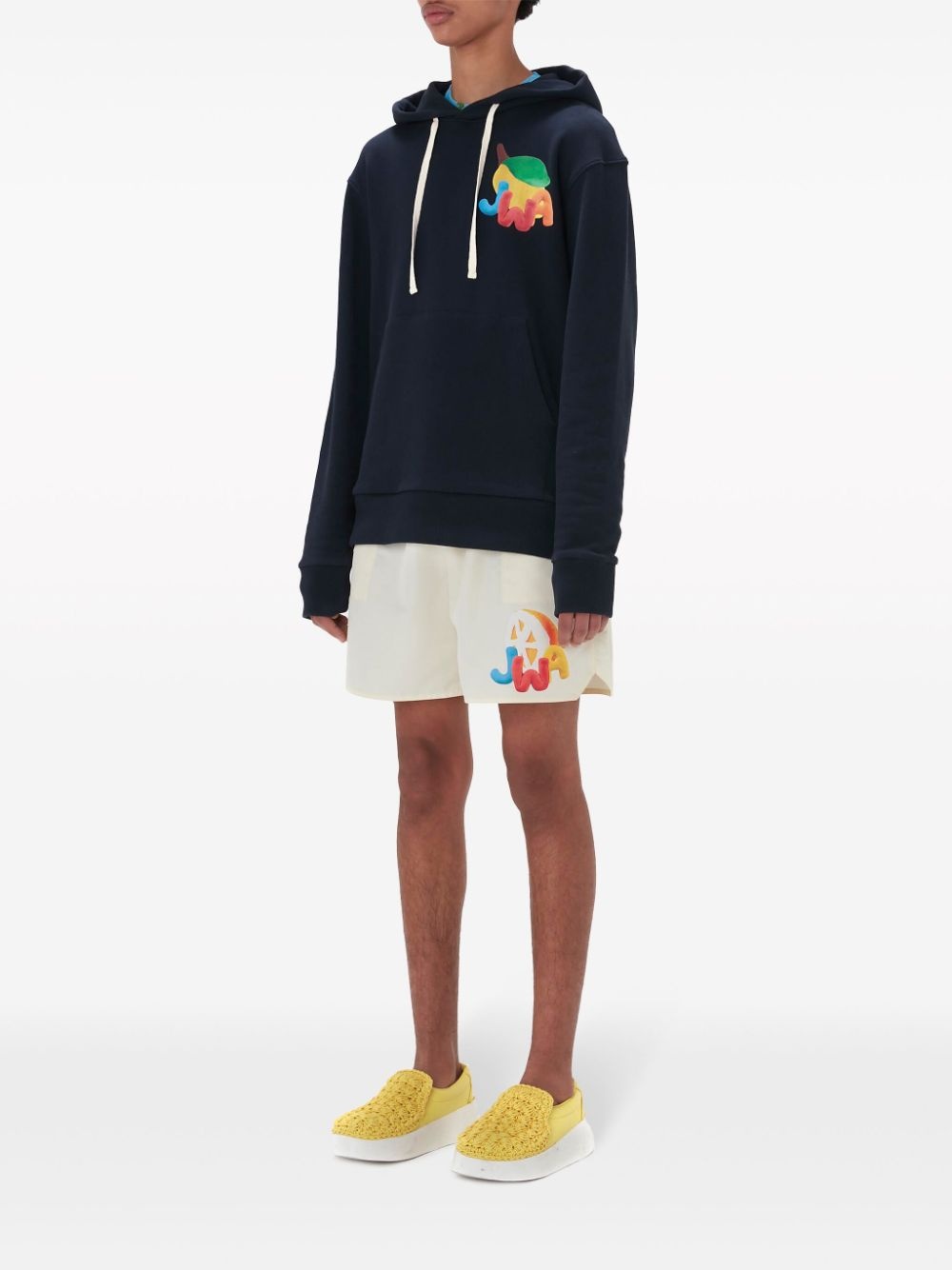 JWA Lemon-print cotton hoodie - 3