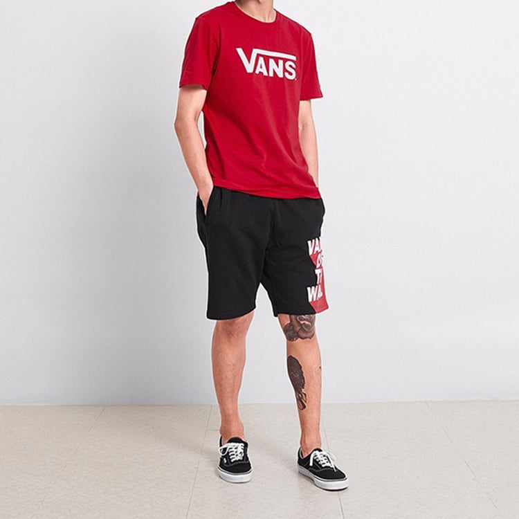 Men's Vans Tee Attack Classic Logo Short Sleeve Casual Red VN0A33ZLR30 - 4