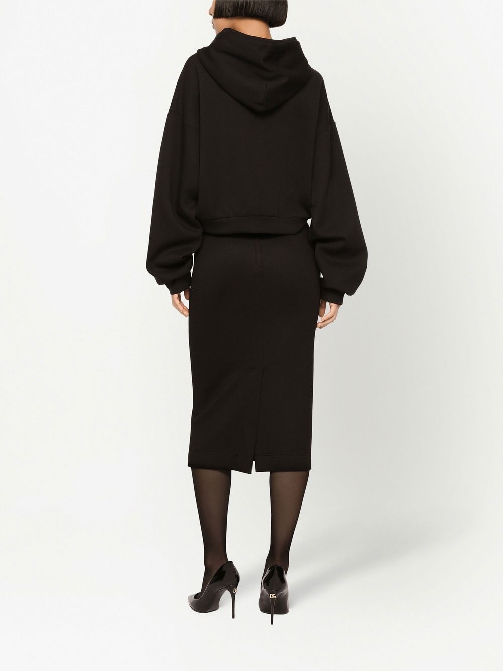 logo-plaque pencil midi skirt - 4