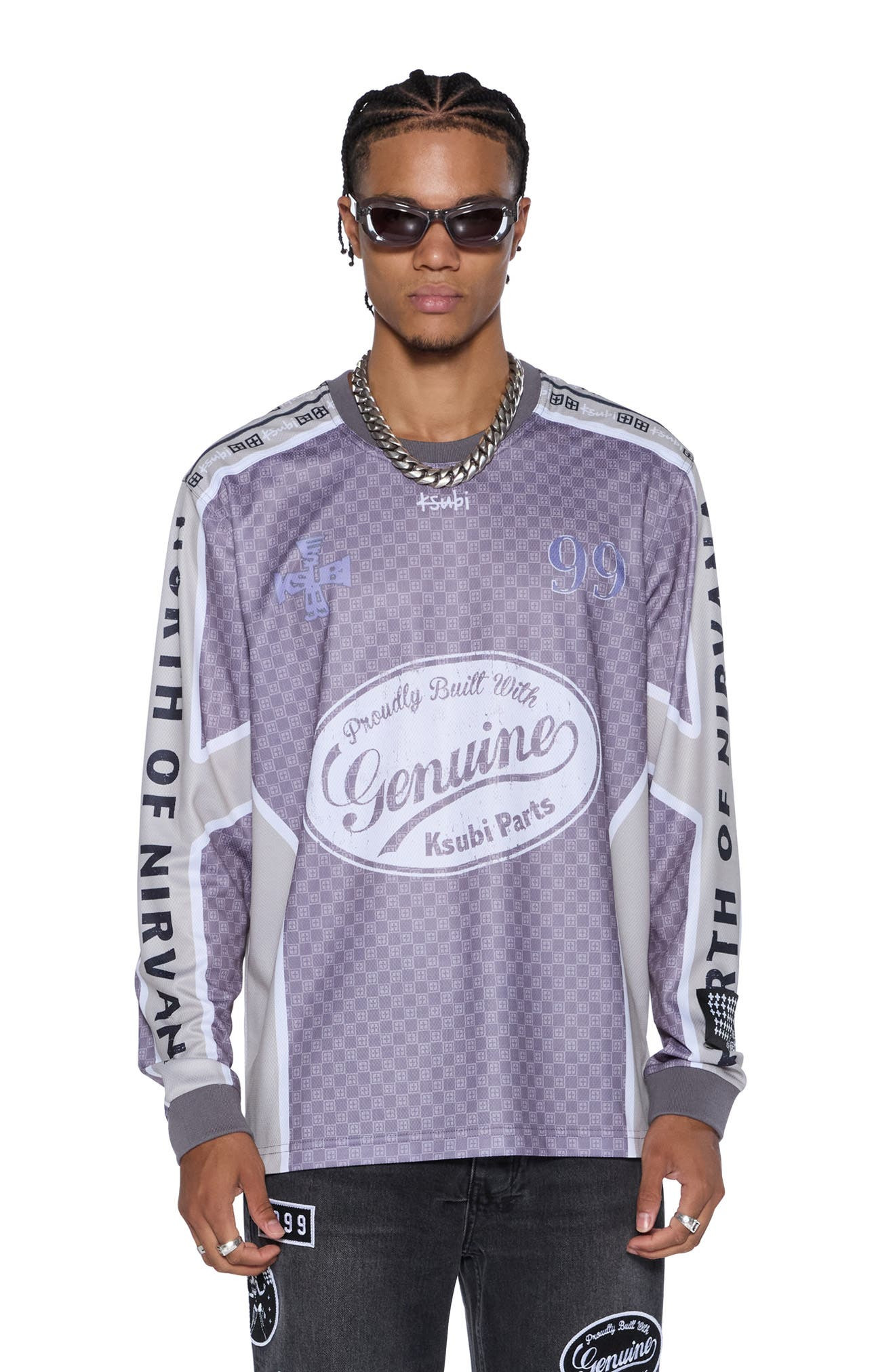 Ksubi Garage Moto Long Sleeve Graphic T-Shirt in Black/Grey at Nordstrom - 3