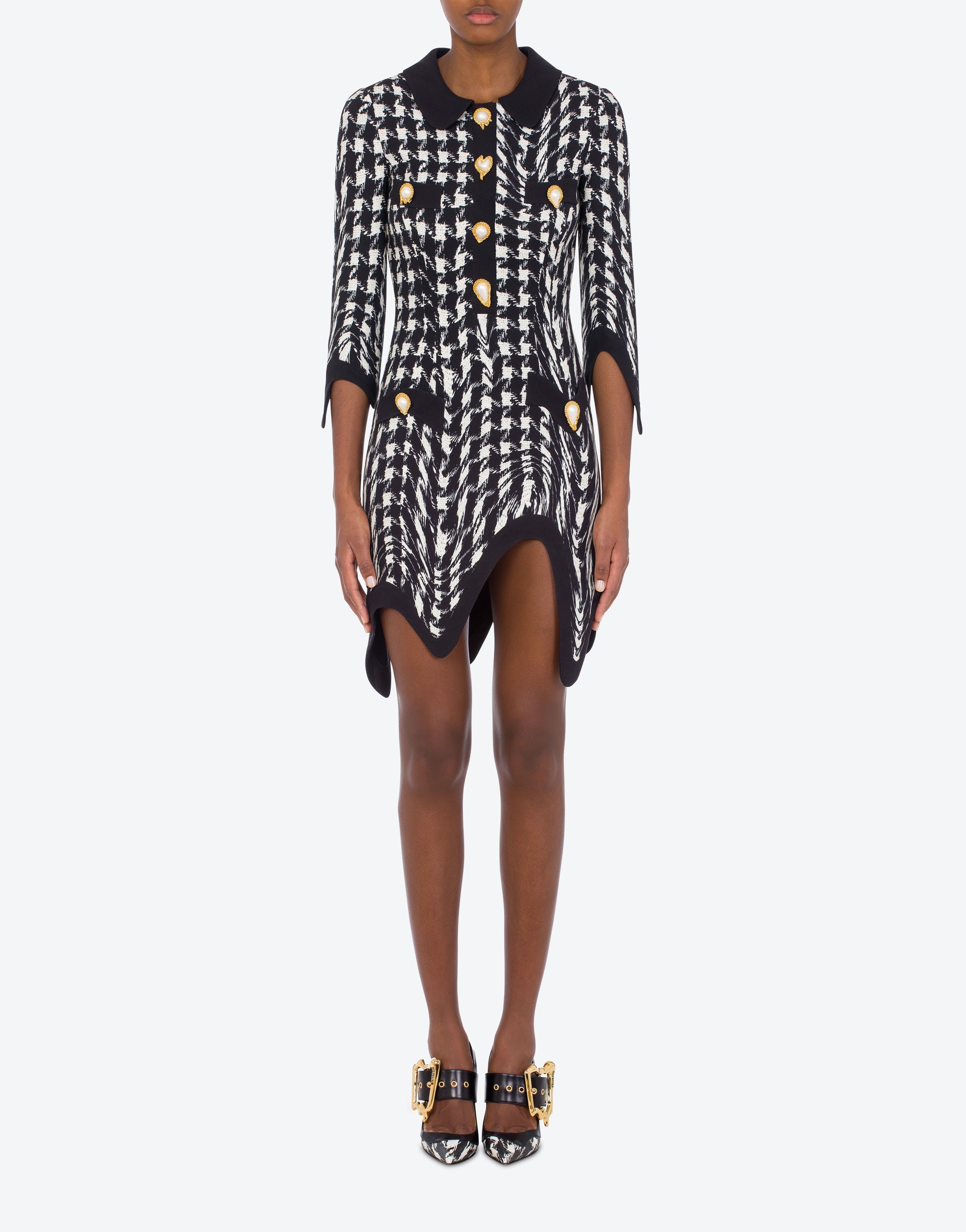MORPHED PIED DE POULE PRINT SABLE DRESS - 2